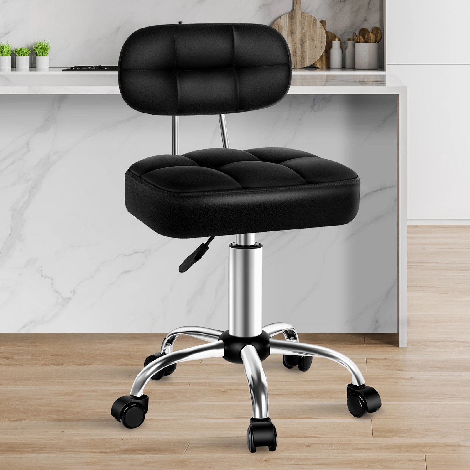 9 Alfordson Salon Stool Backrest Swivel Barber Hair Dress Chair Tufan - Black, 9 of 9
