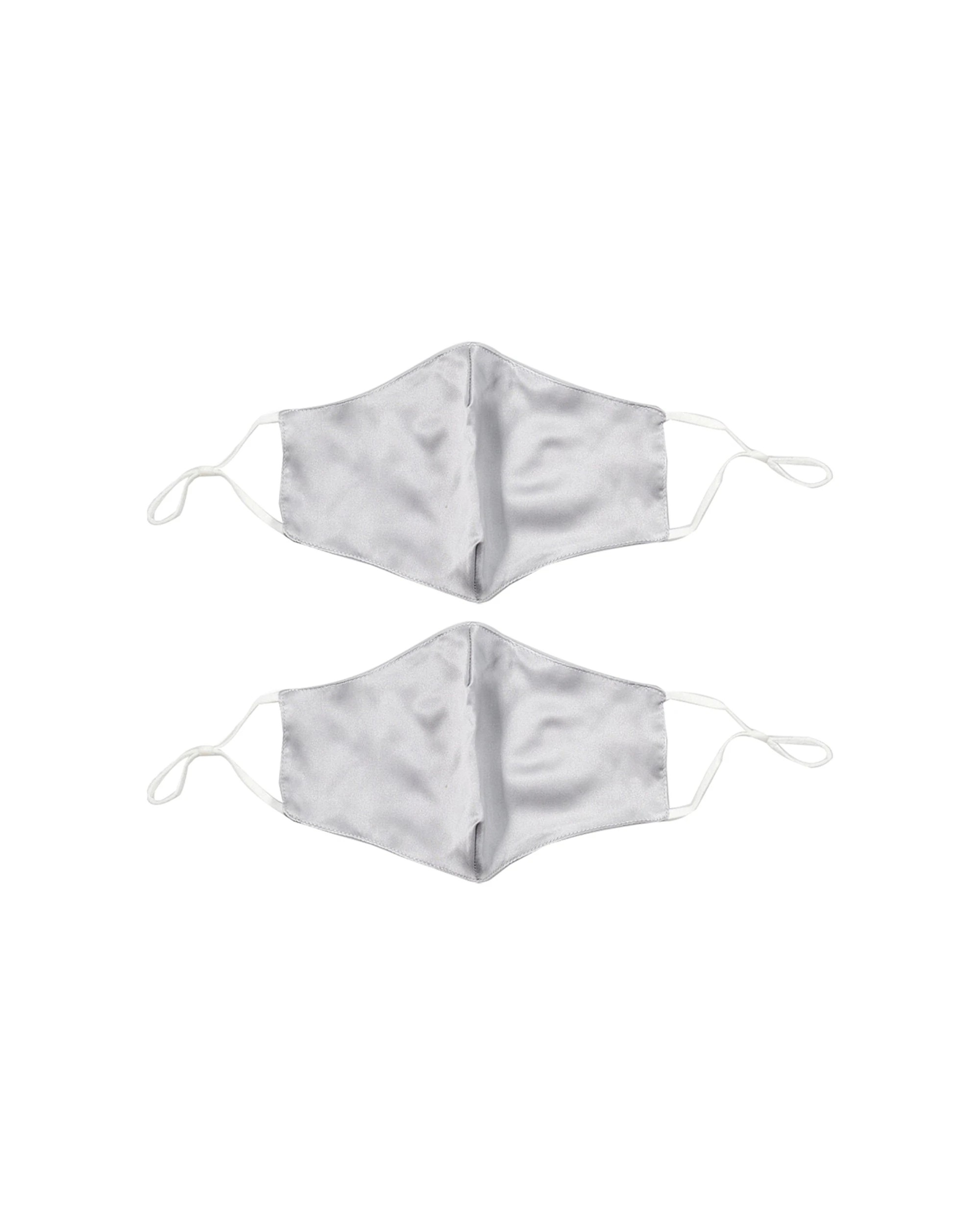 1 Canningvale Beautysilks 22.5cm Hypoallergenic Face Mask Silk 2PK - Grey, 1 of 1