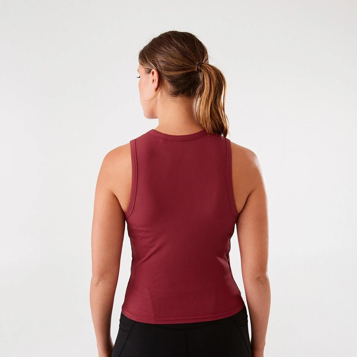 3 Active Womens Rib Tank Logan Red, 3 of 6