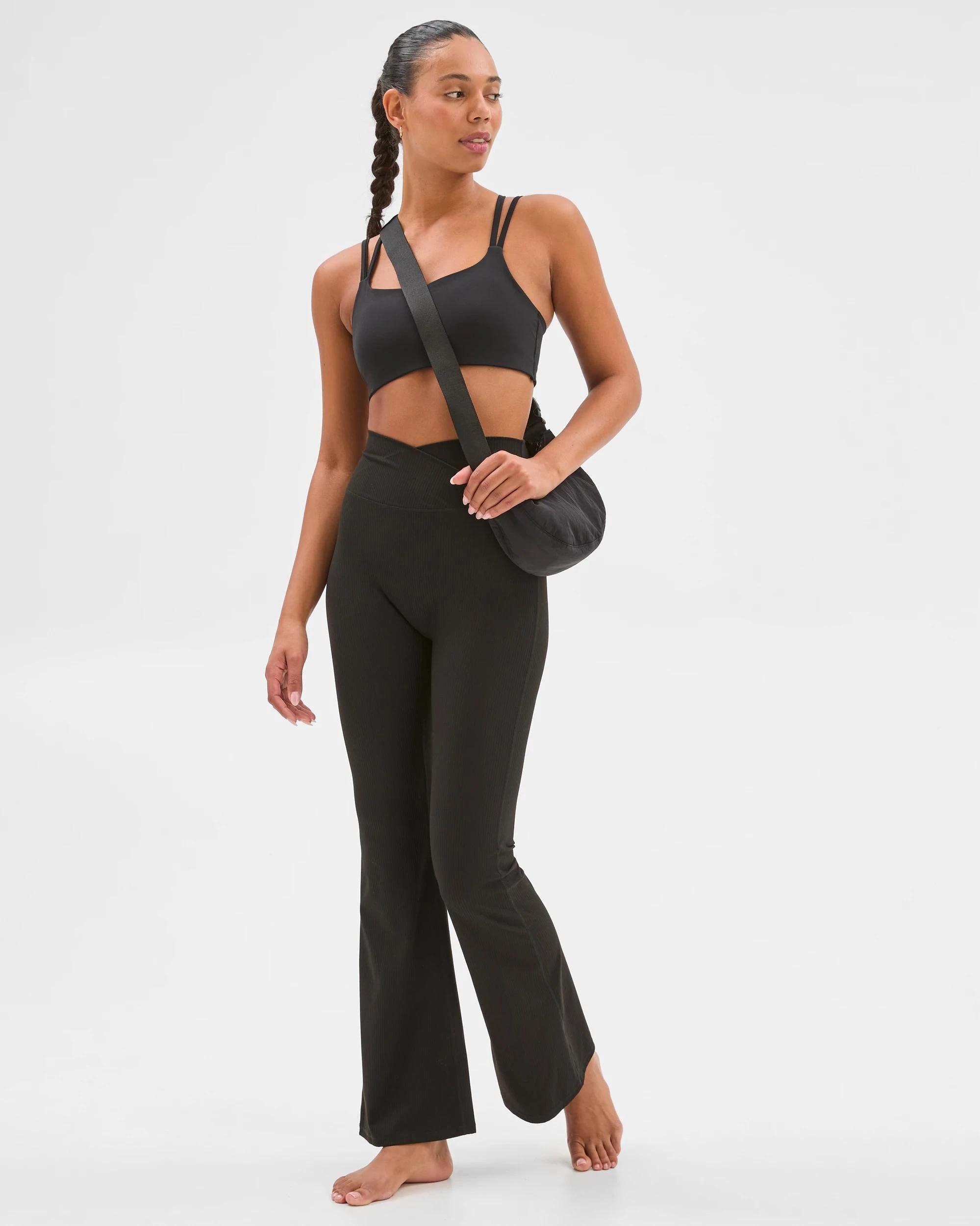 3 Target Active Studio Soft Rib Flare Pants BLACK, 3 of 5