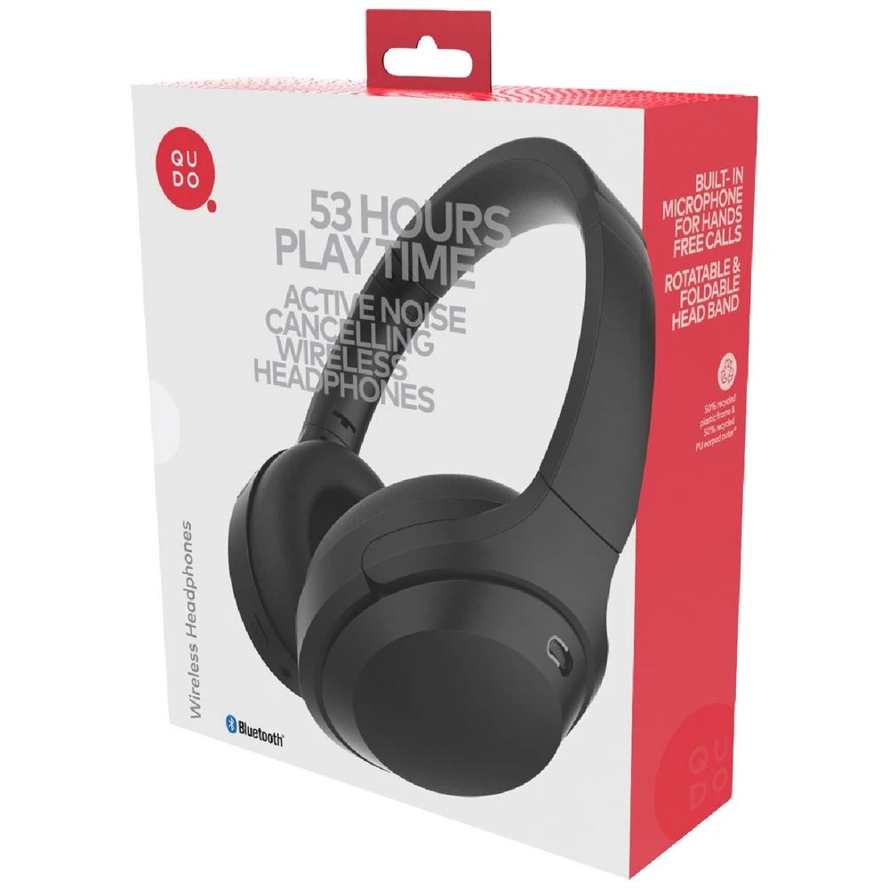 8 Qudo Hybrid ANC Headphones Black, 8 of 9