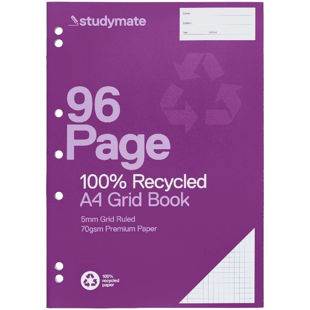 3 Studymate A4 70gsm 5mm Grid Book 96 Page, 3 of 4