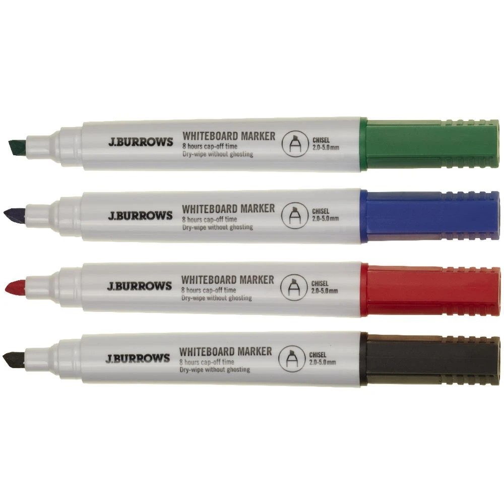 2 J.Burrows Whiteboard Markers Chisel Assorted 4 Pack, 2 of 2