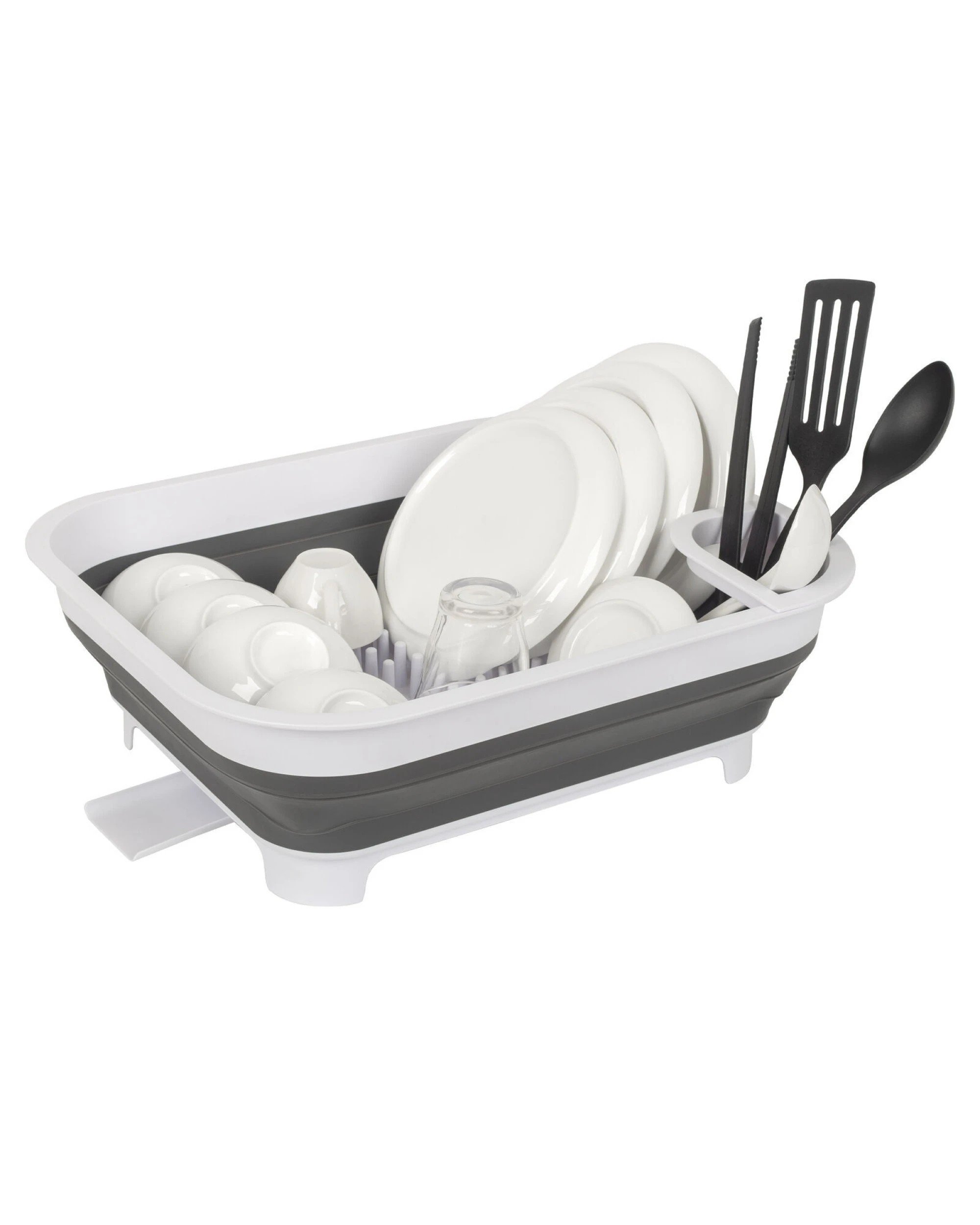 2 Hacienda Collapsible Dish Rack with Utensil Section Space-Saving Drying Rack for Compact Kitchens & Camping, 2 of 9