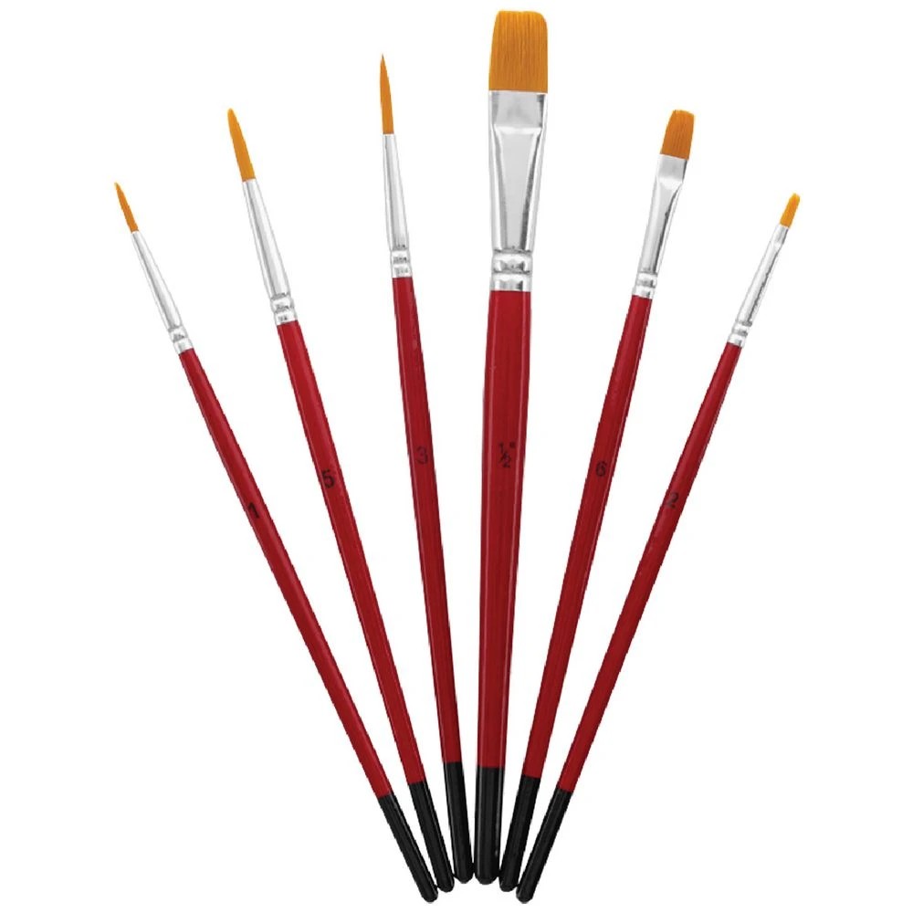 1 Born Taklon Paintbrush Large Flat 6 Pack, 1 of 4