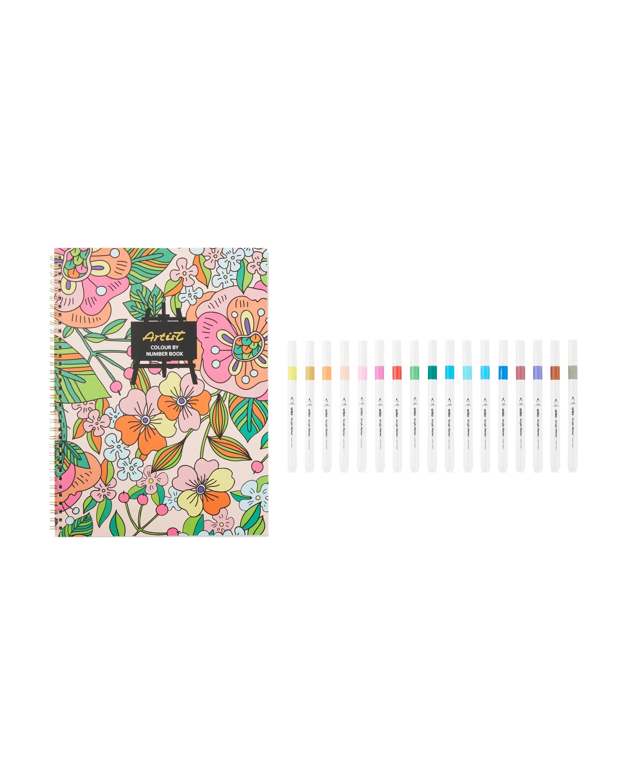 2 Colour by Number Set - Flowers, 2 of 7