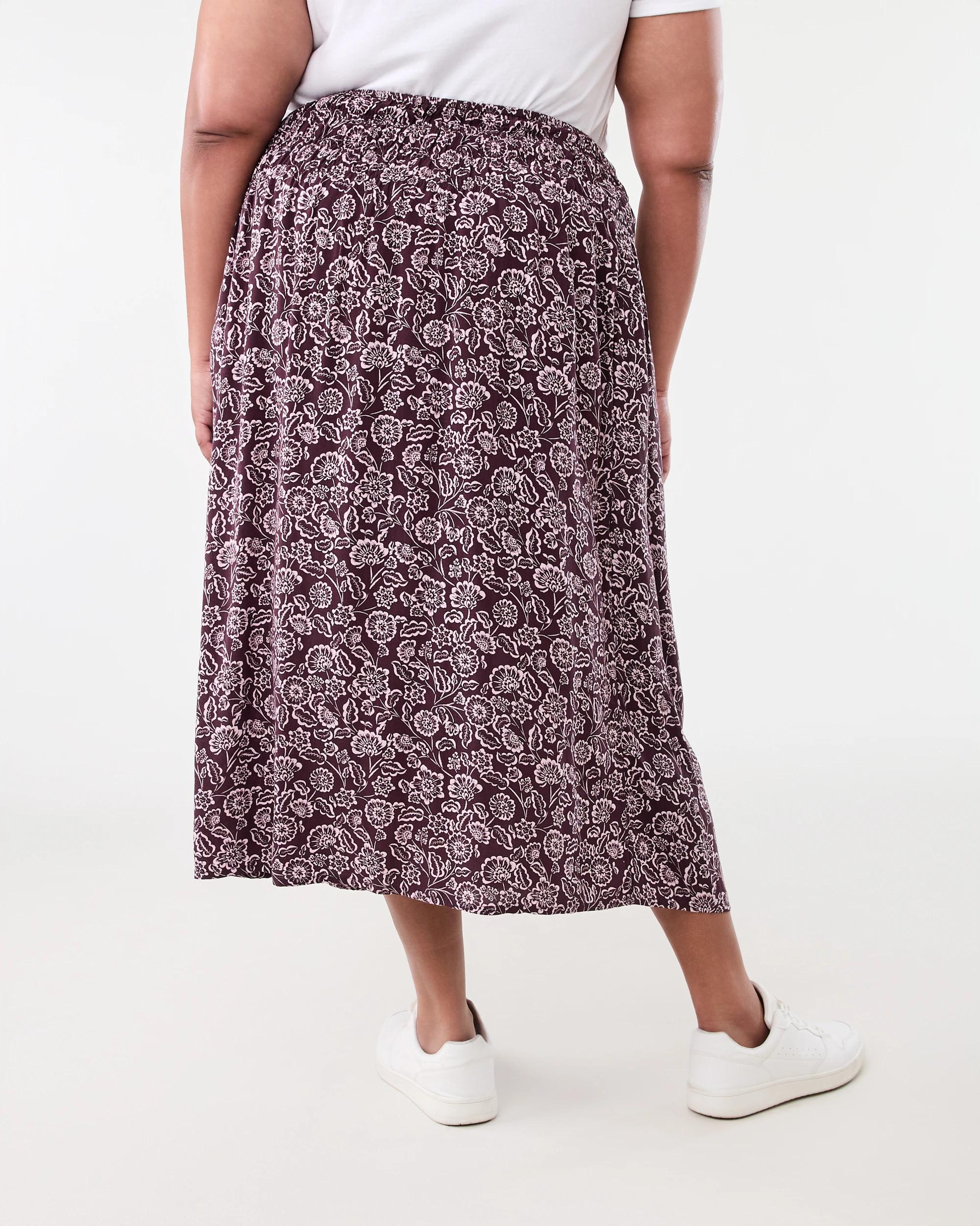3 Curve Shirred Waist Midi Skirt Fdg Chintz, 3 of 5