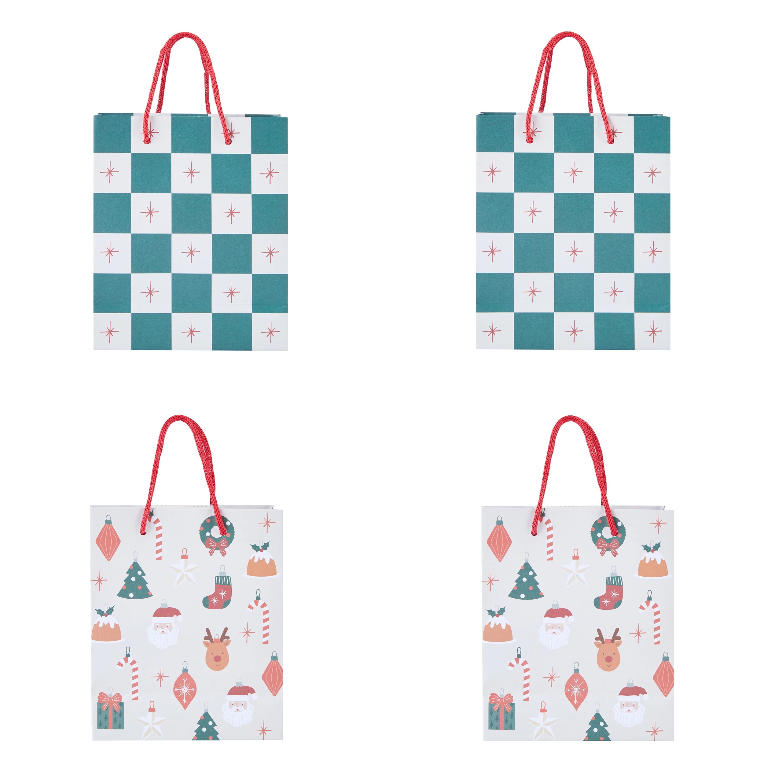 4 4 Pack Christmas Gift Bags - Small, Assorted, 4 of 7