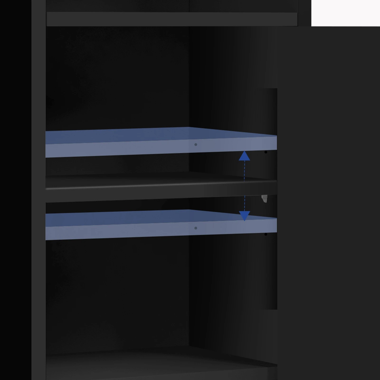 7 Alfordson Tall Cabinet Bathroom Storage Slim Cupboard - Black, 7 of 10