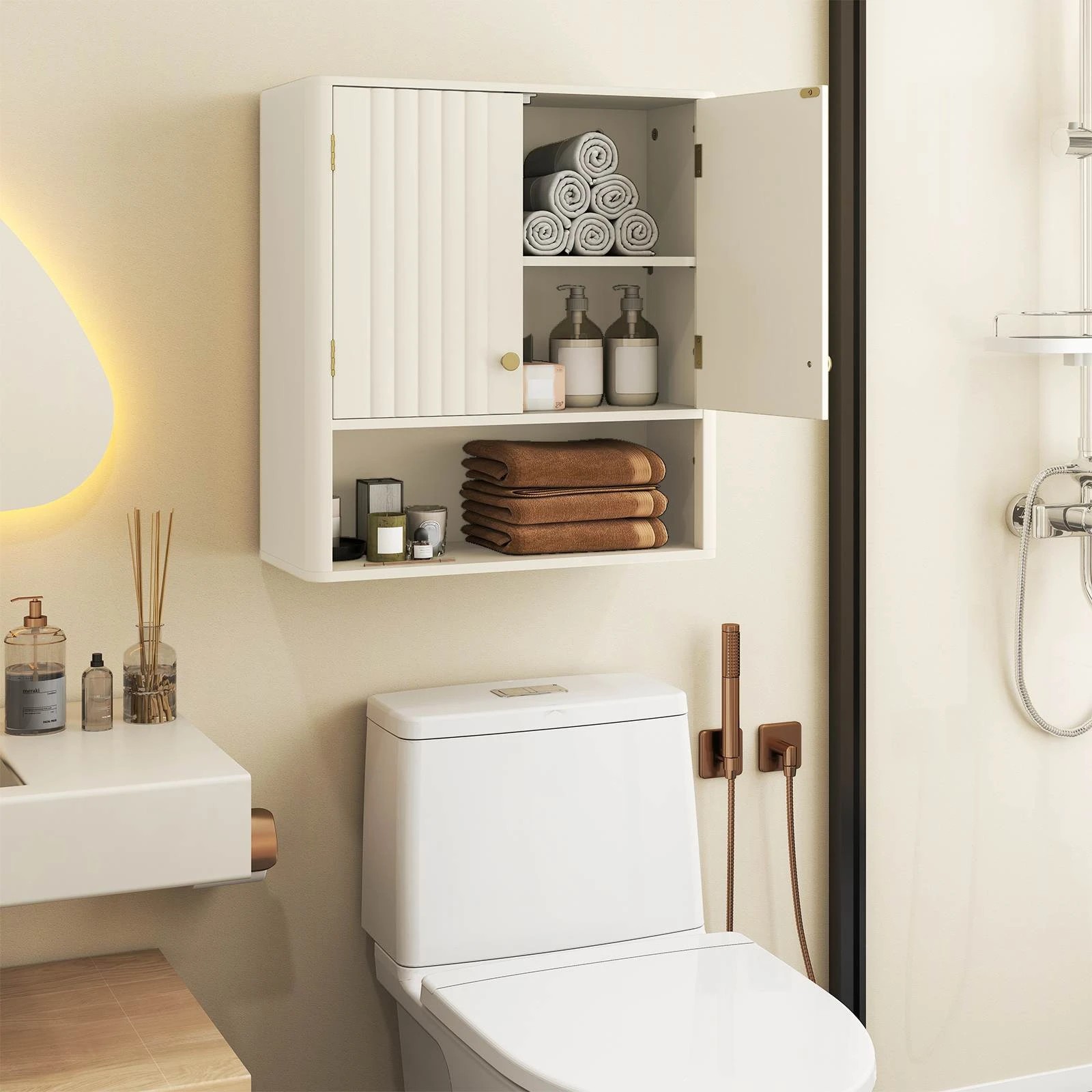 4 Costway Wall Mounted Bathroom Cabinet Medicine Cabinet Storage Cupboard, 4 of 5