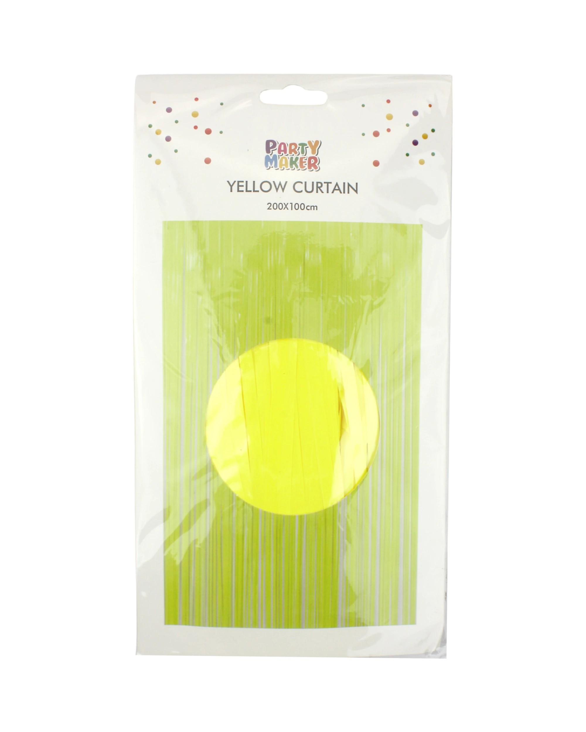 2 Partyrama Neon Yellow Plastic Backdrop Curtain 100cm x 200cm - Yellow, 2 of 2