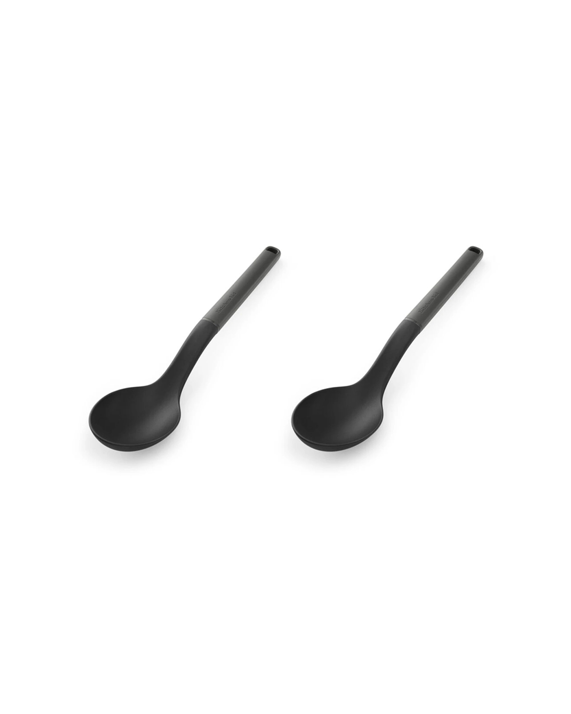 1 KitchenAid Classic Nylon Solid Cooking Spoon 2PK Heat Resistant Ergonomic Handle - Charcoal, 1 of 6