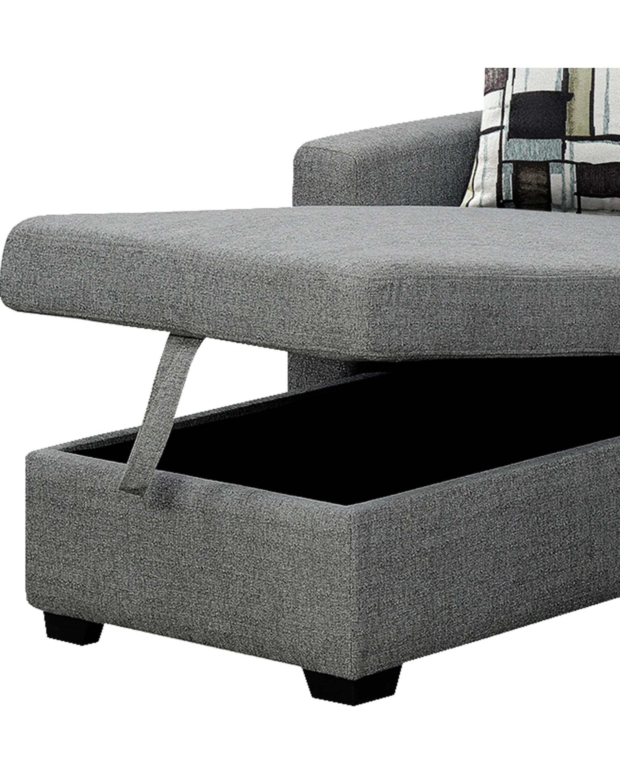 8 Fontana Pullout Sofa Bed With Storage Chaise Lounge Sarantino - Grey, 8 of 10