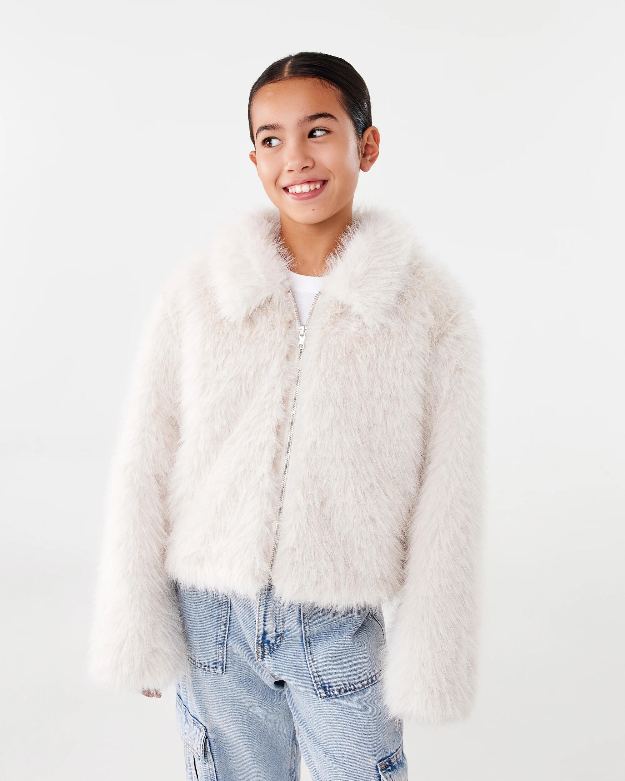 2 Faux Fur Jacket Ecru, 2 of 8