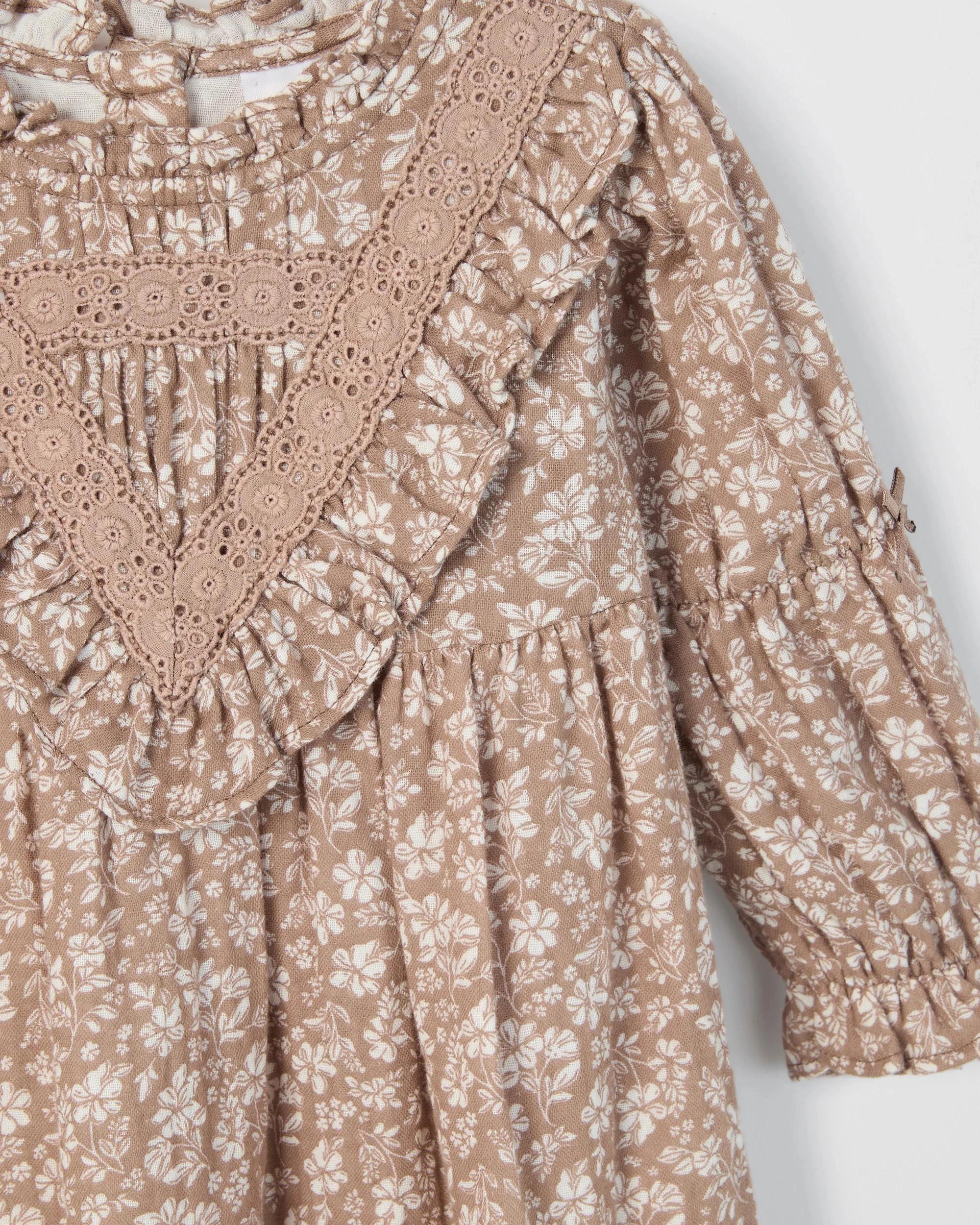 5 Target Baby Baby Long Sleeve Woven Peasant Dress FLORAL, 5 of 5