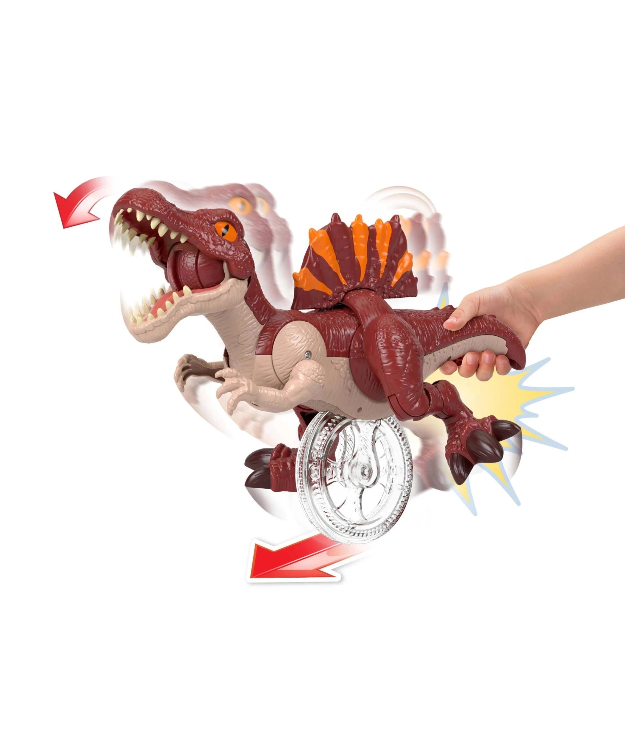 3 Mattel Fisher-Price Imaginext Jurassic World Rebirth Sprinting Spinosaurus Dinosaur Figure - Red, 3 of 5