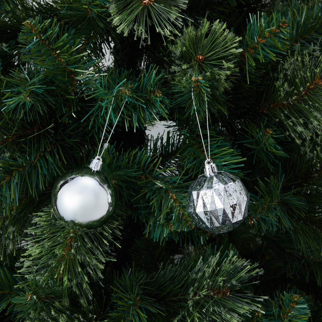 5 10 Pack 6cm Silver Baubles, 5 of 6