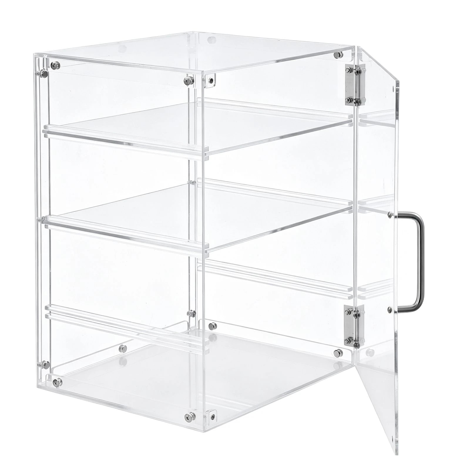 3 Ausway 4 Tier Countertop Acrylic Clear Food Display Cabinet Organiser with Adjustable Shelf & Magnetic Door, 3 of 6