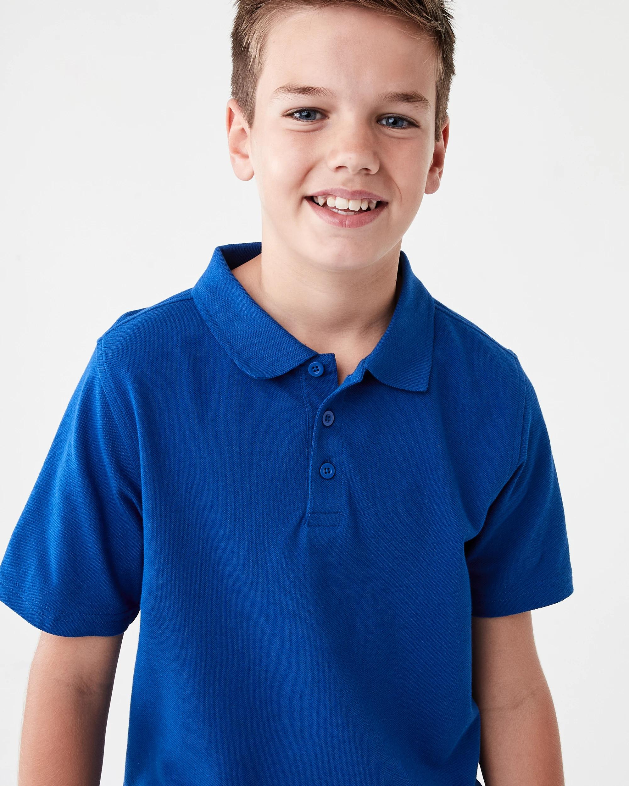 3 School Odour Shield Cotton Polo T-shirt Royal Blue, 3 of 6