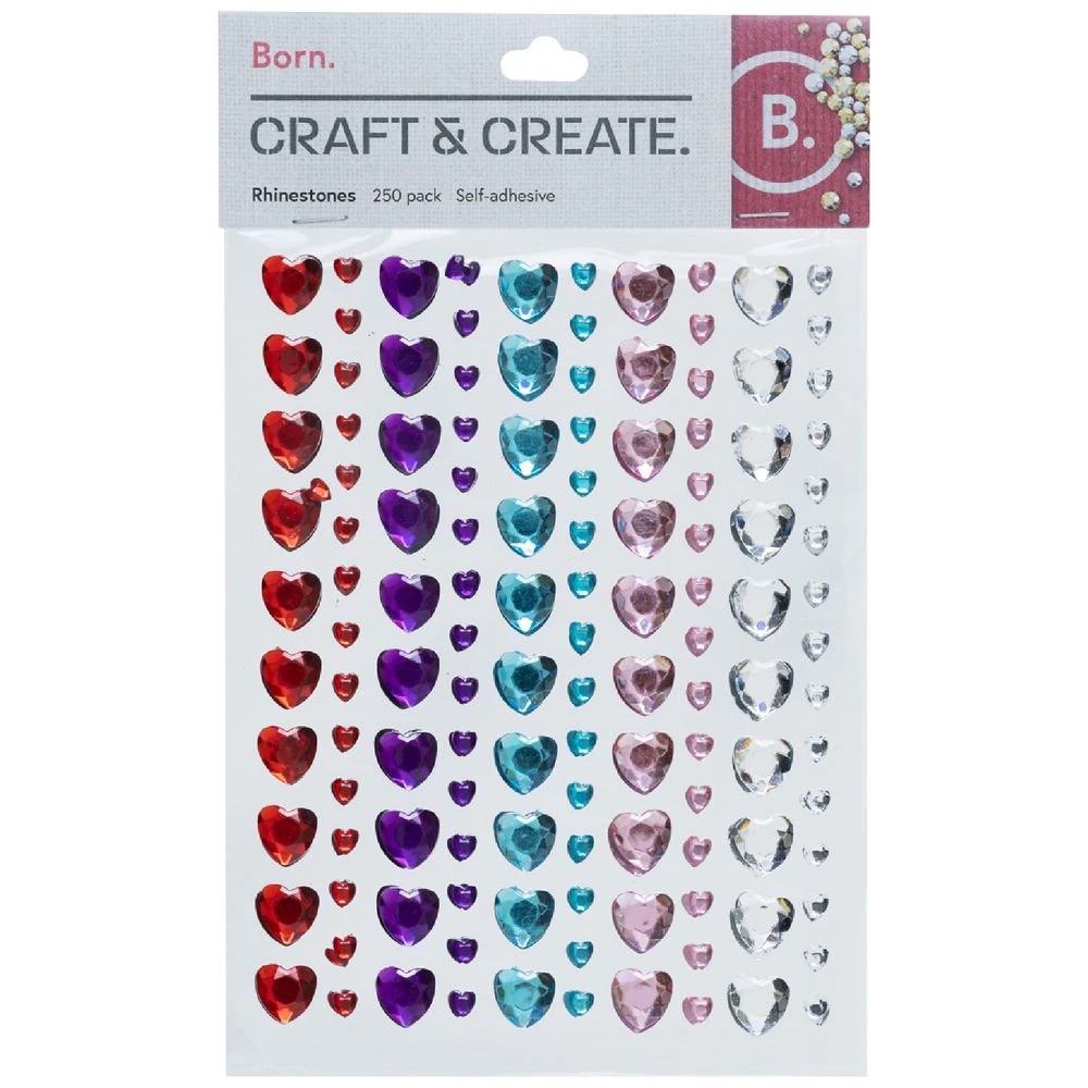 1 Born Rhinestones 250 Pack Heart, 1 of 2