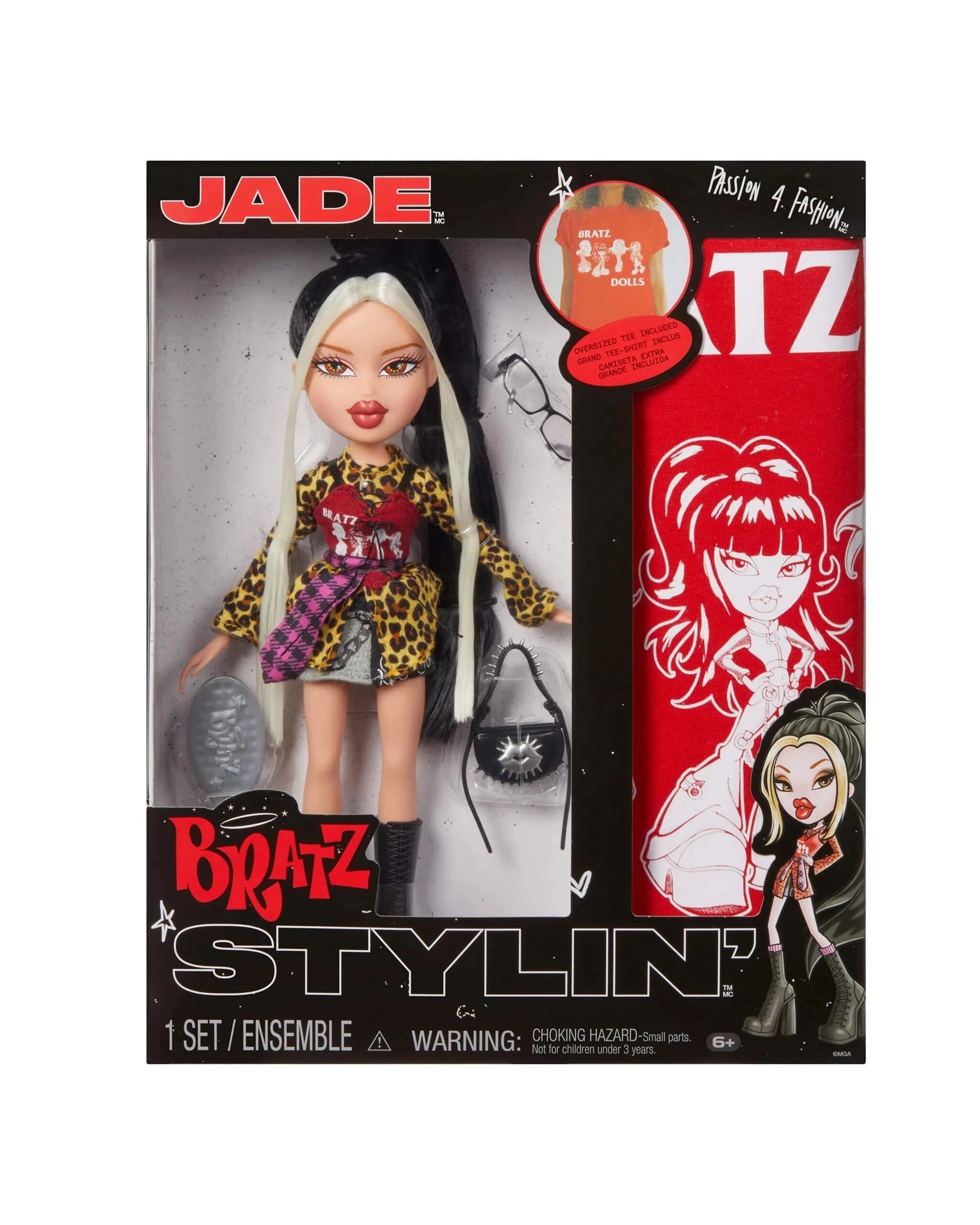 1 Bratz Stylin' Jade Fashion Doll with Oversized Tee, 1 of 8
