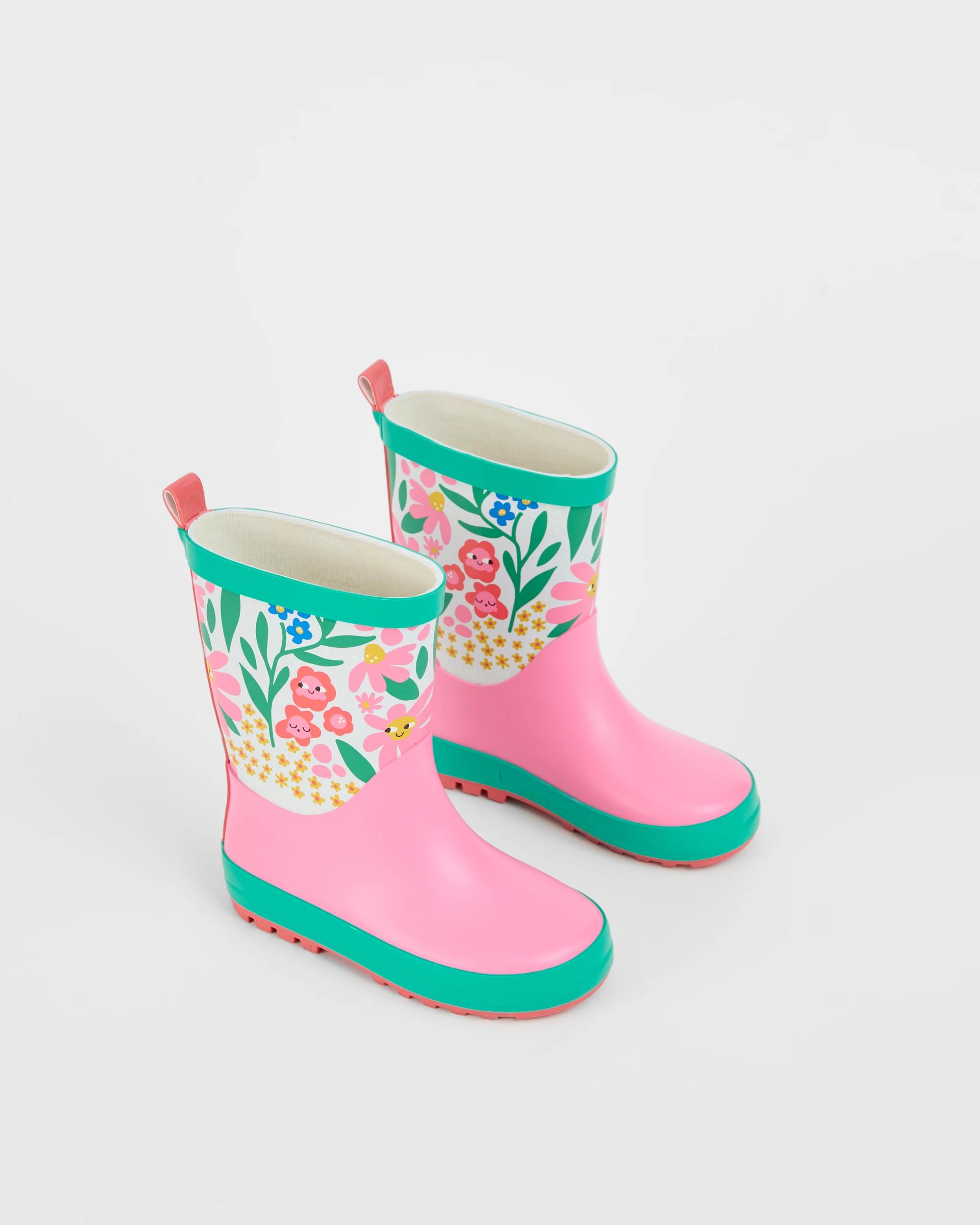2 Target Kids Bright Floral Rainboot PINK, 2 of 3