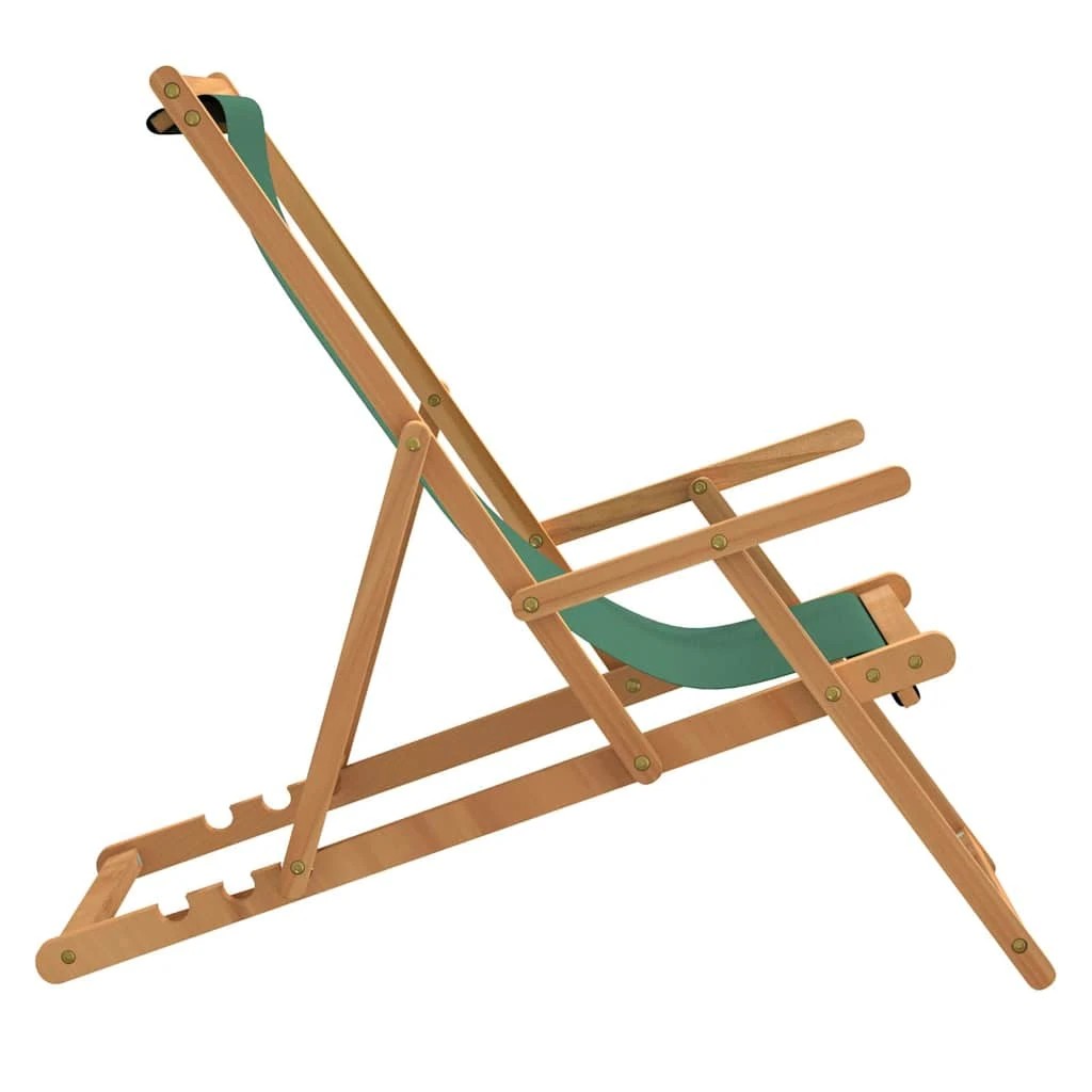 4 vidaXL Beach chair Foldable - Green, 4 of 8