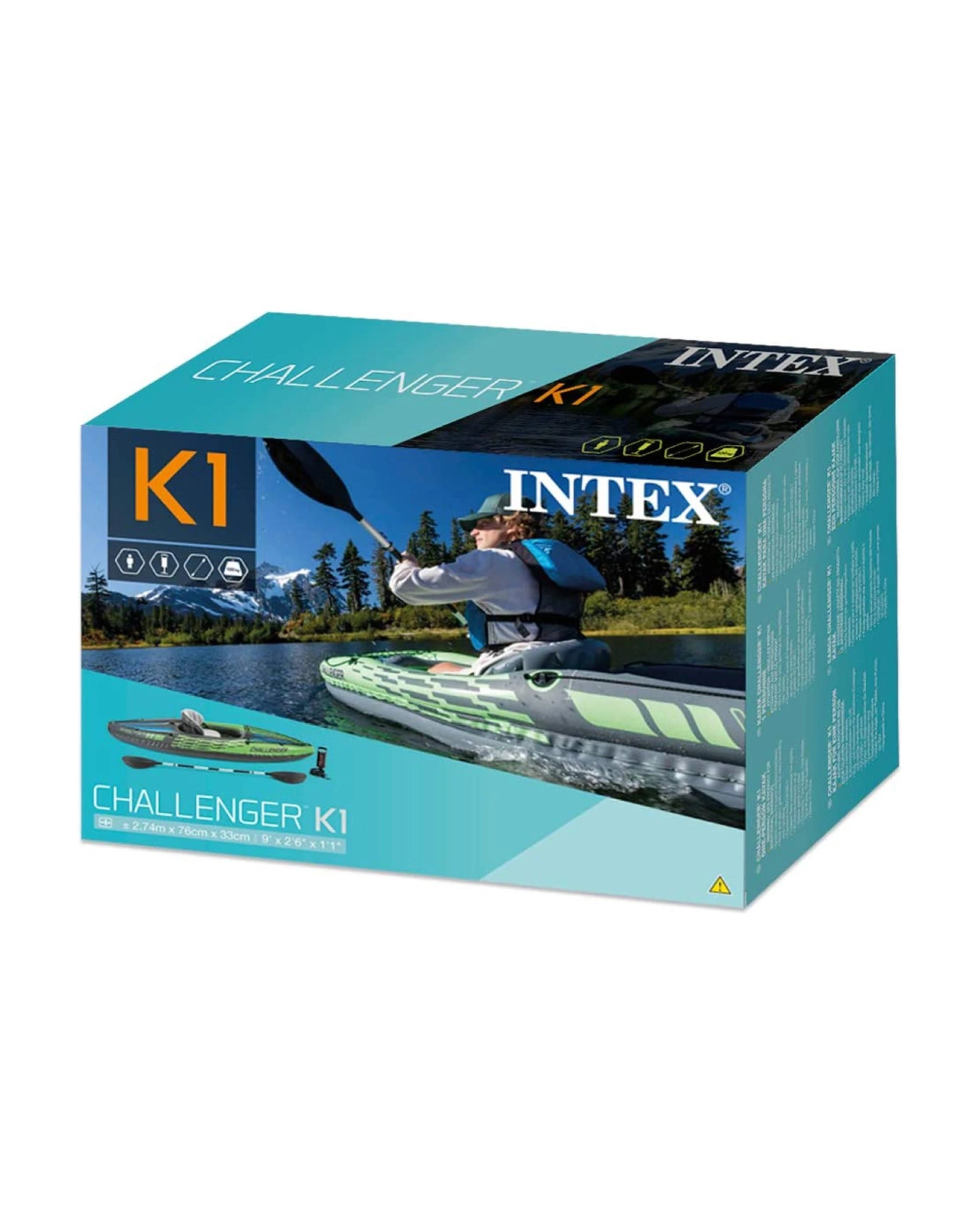 7 Intex Challenger K1 Inflatable Kayak 68305NP - Green, 7 of 7
