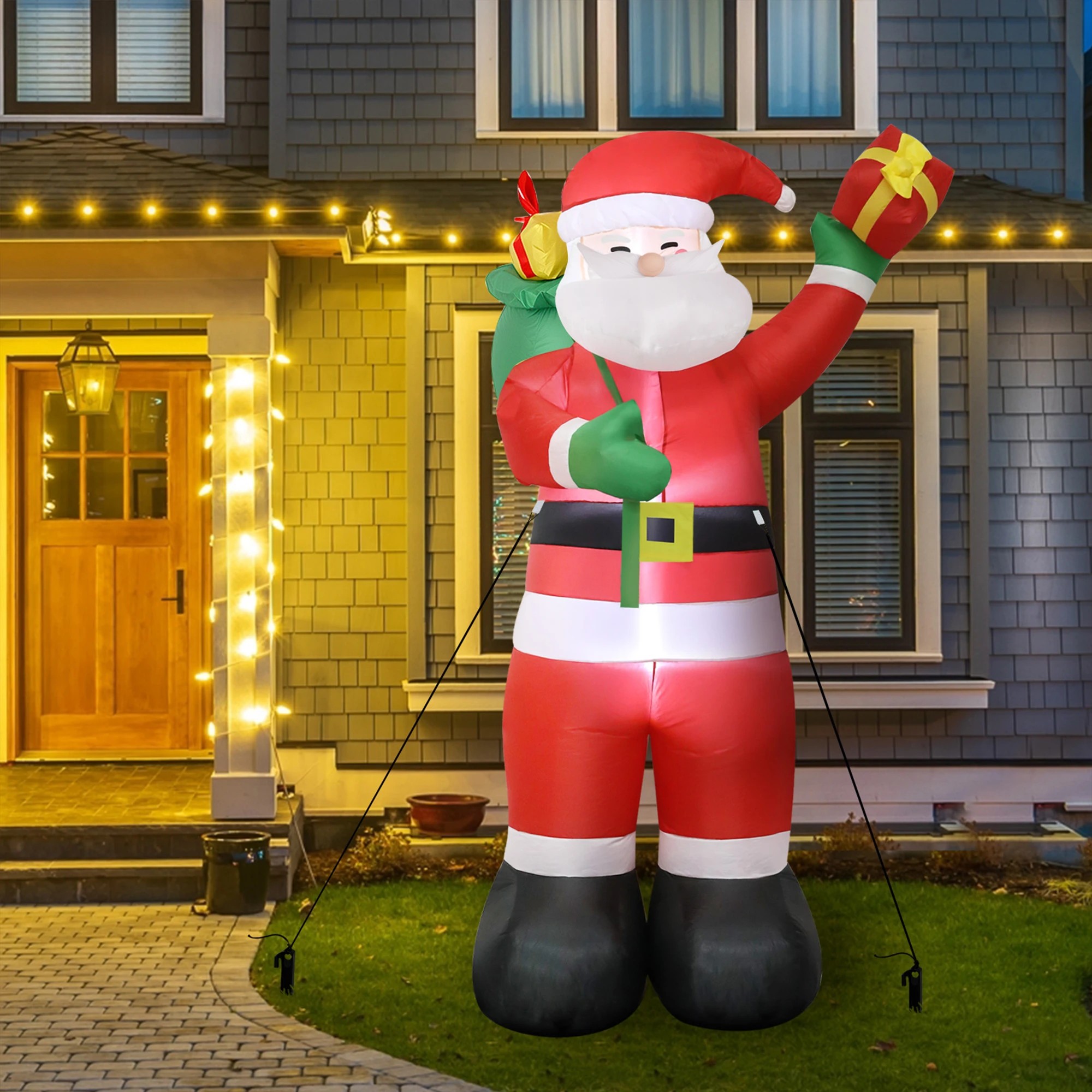 8 Santaco 2.4m Inflatable Christmas Santa Clauss LED Light Xmas Gift Outdoor Decor, 8 of 9