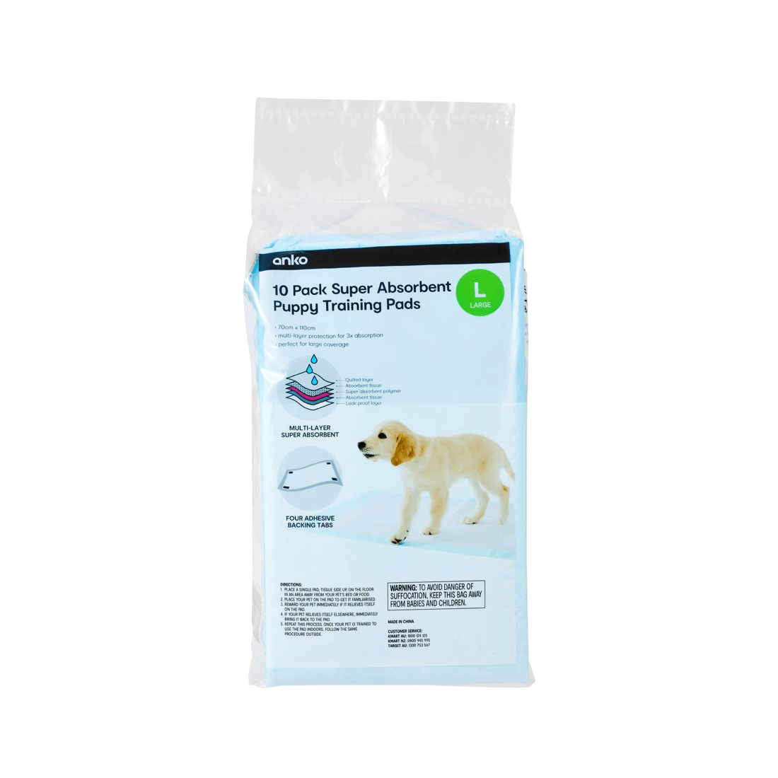 1 10 Pack Puppy Pads Super Absorbent - Large, 1 of 5