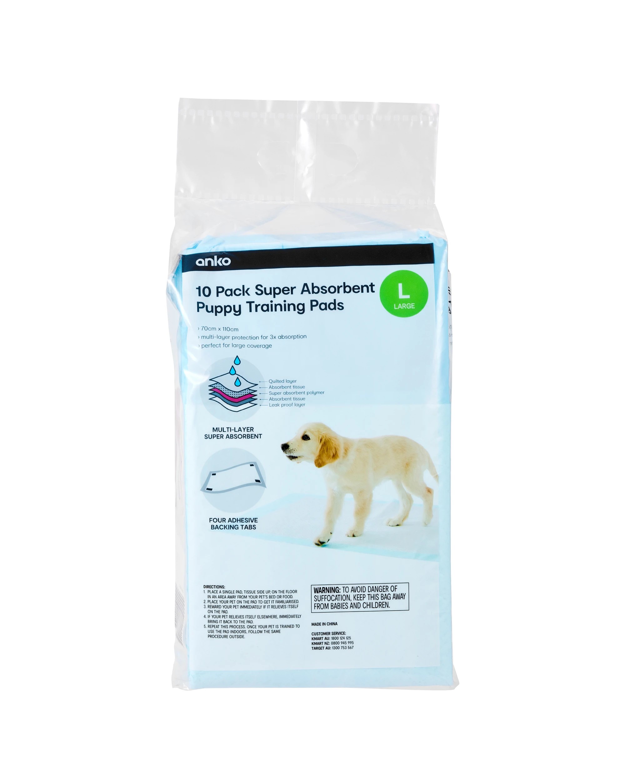 1 10 Pack Puppy Pads Super Absorbent - Large, 1 of 5