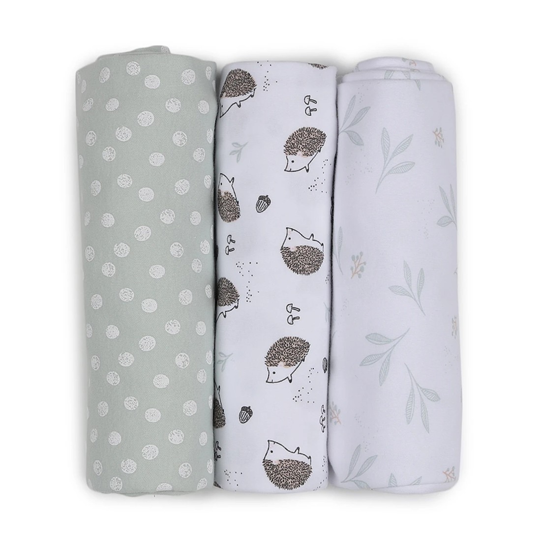 1 3 Pack Cotton Interlock Wraps - Hedgehog, 1 of 6