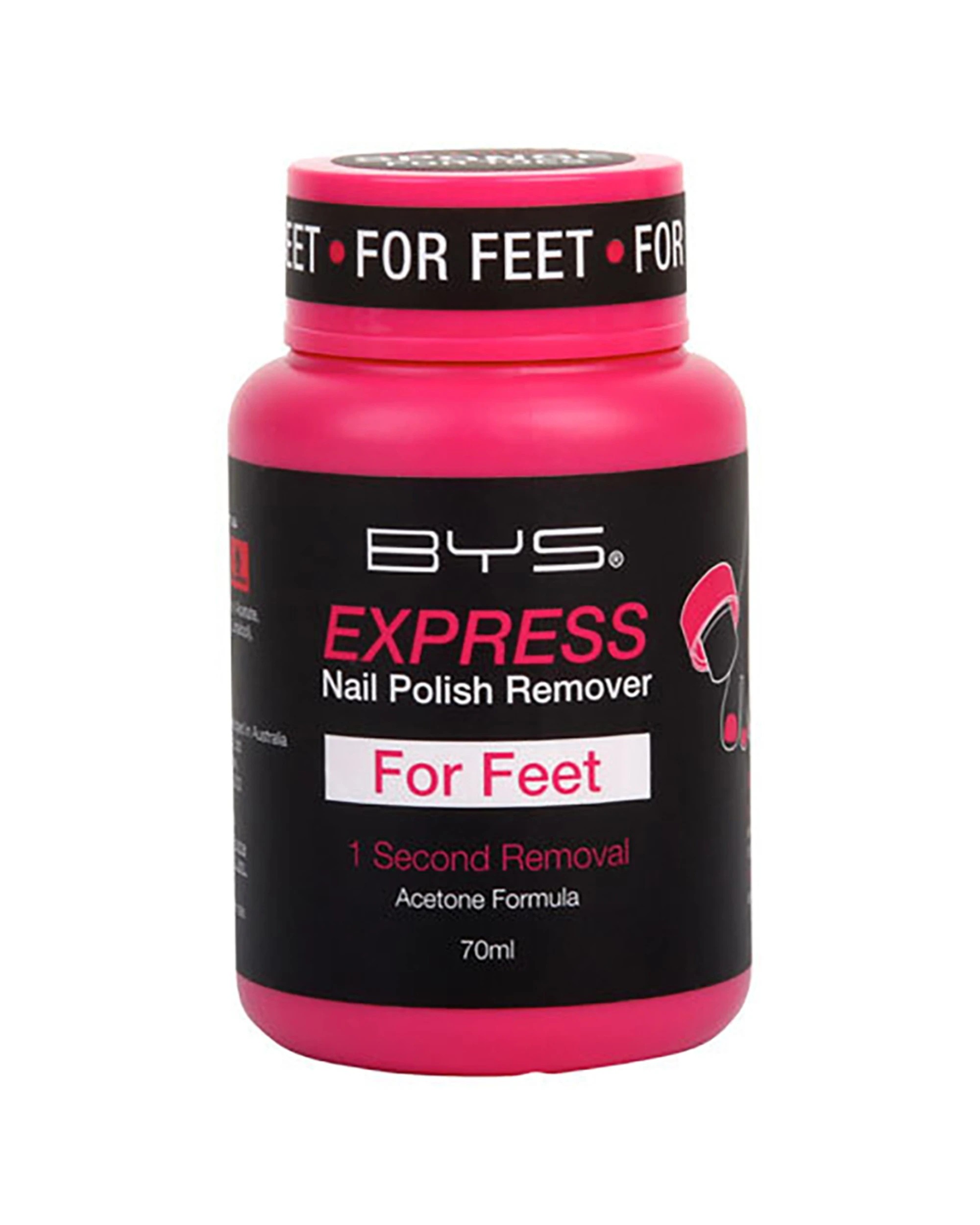 1 BYS Express Nail Polish Remover For Feet 70ml - Pink, 1 of 1