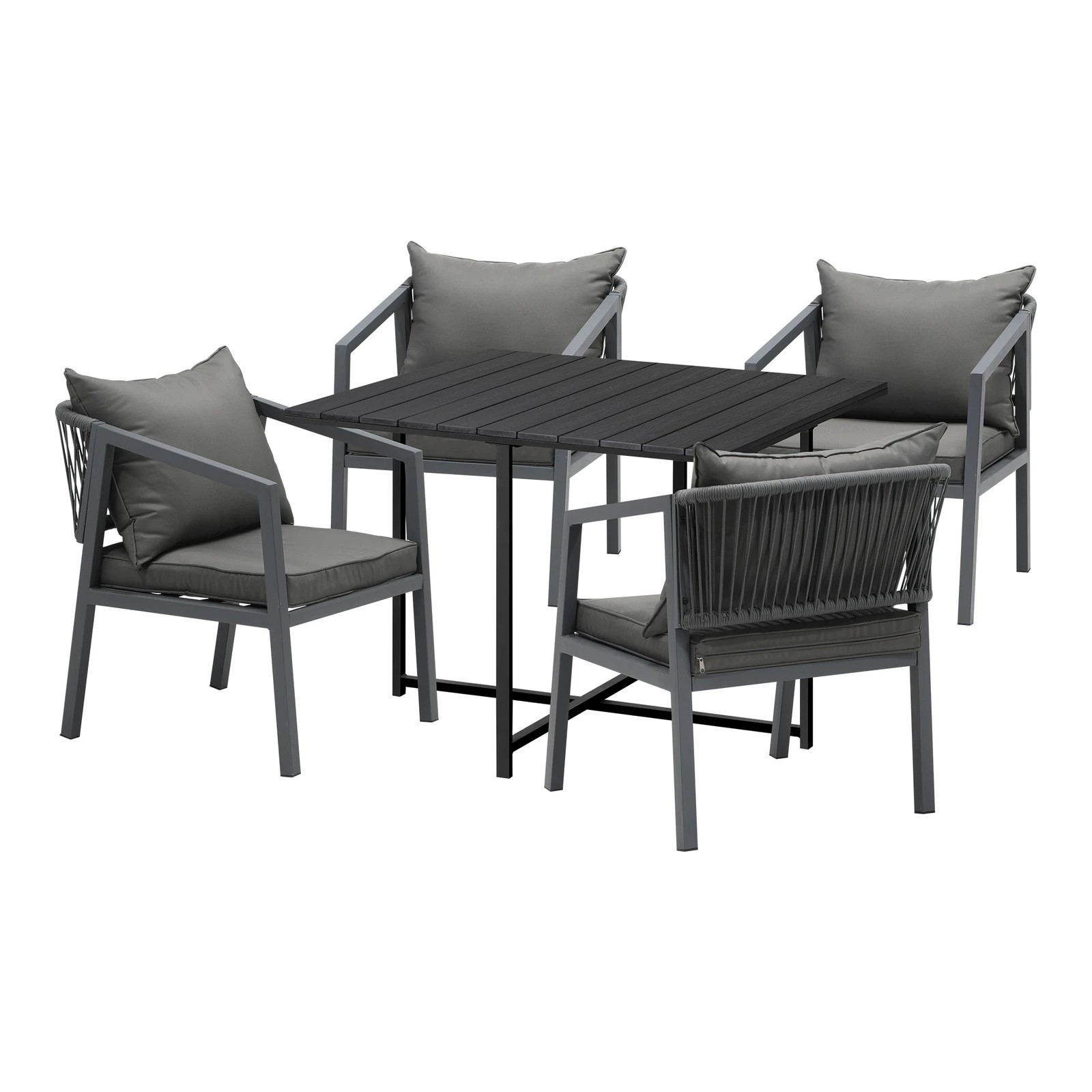 7 Livsip Outdoor Dining Set Patio Furniture Garden Balck Table Setting 4 Seater
 - Multi, 7 of 10