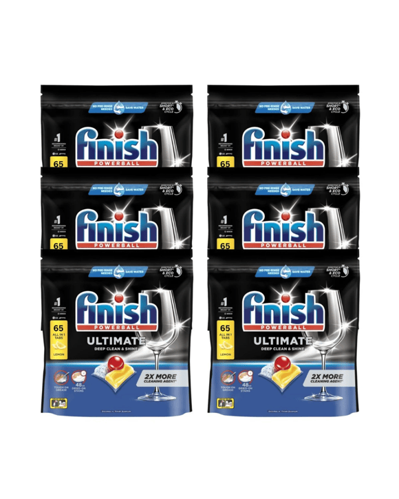 Finish Ultimate Deep Clean & Shine Dishwasher Tablets Lemon 65'S x6