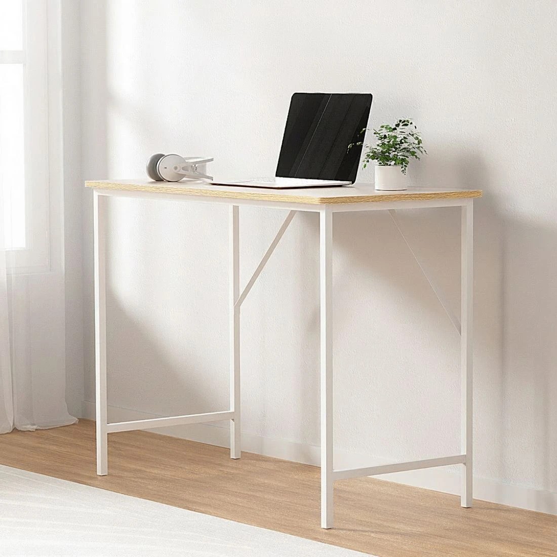 4 Artiss Computer Desk Oak 100CM - Brown, 4 of 7