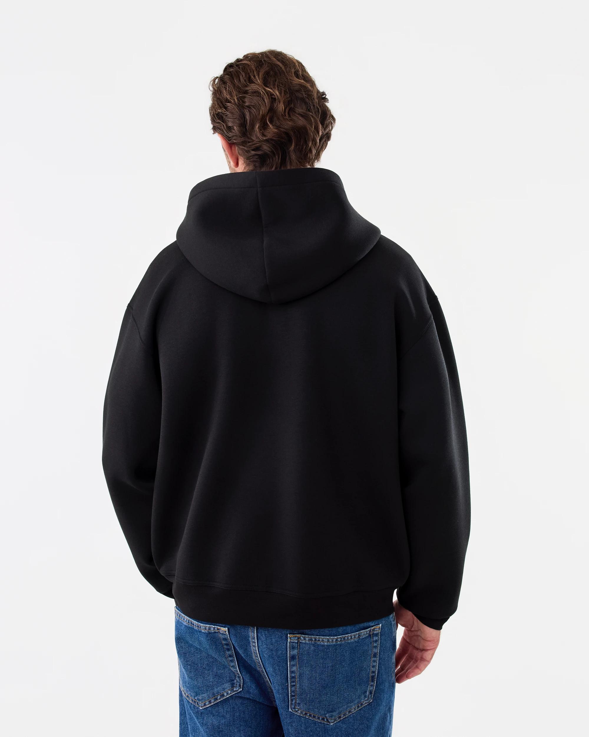 4 Oversized Scuba Zip Through Sweatshirt Black, 4 of 8