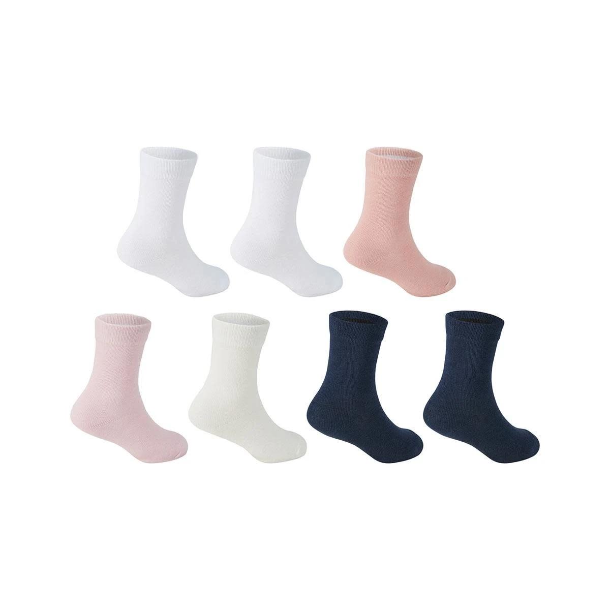 2 7 Pack Crew Socks Blush, 2 of 3