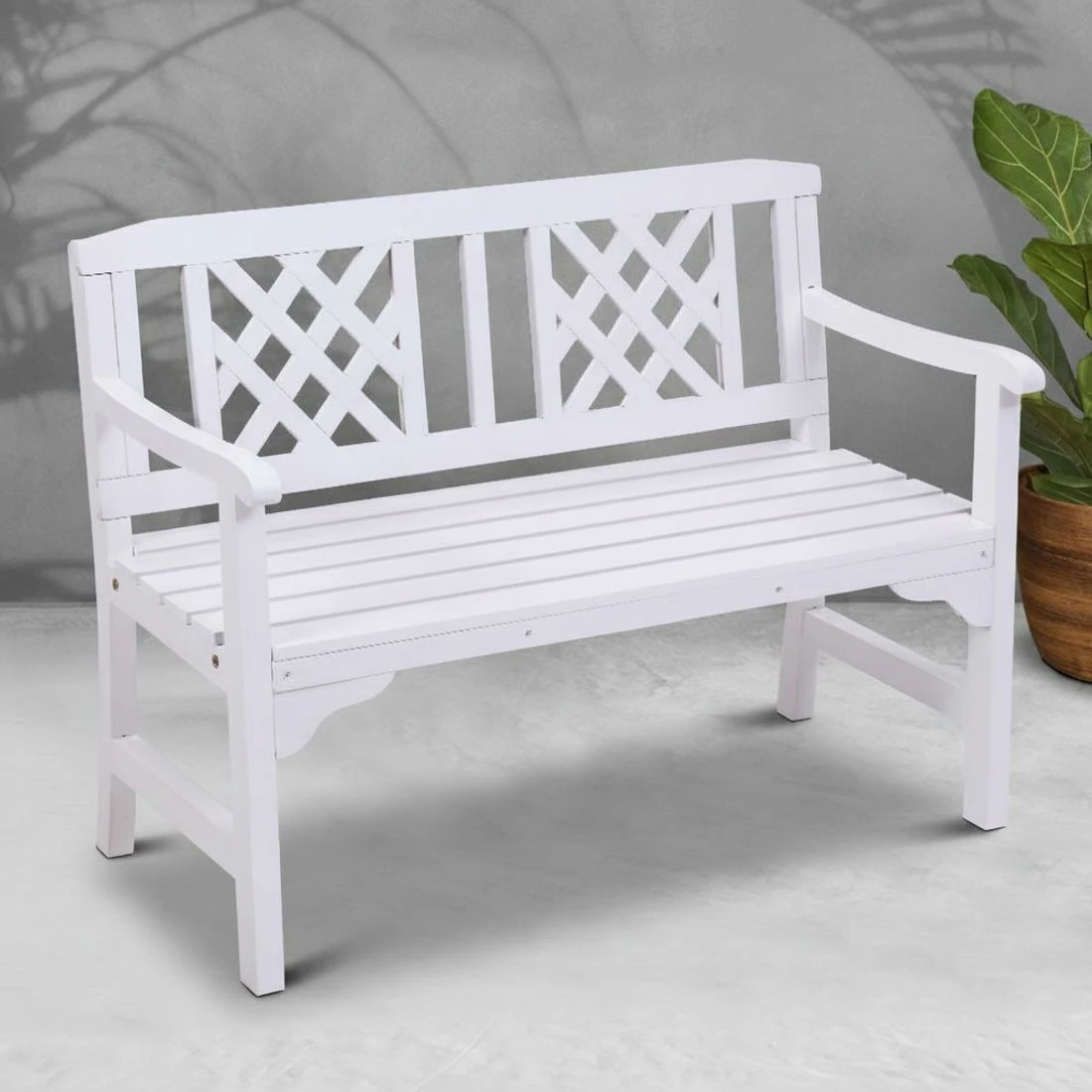 6 Gardeon Outdoor Garden Bench en Chair 2 Seat Patio Furniture Lounge - White, 6 of 6