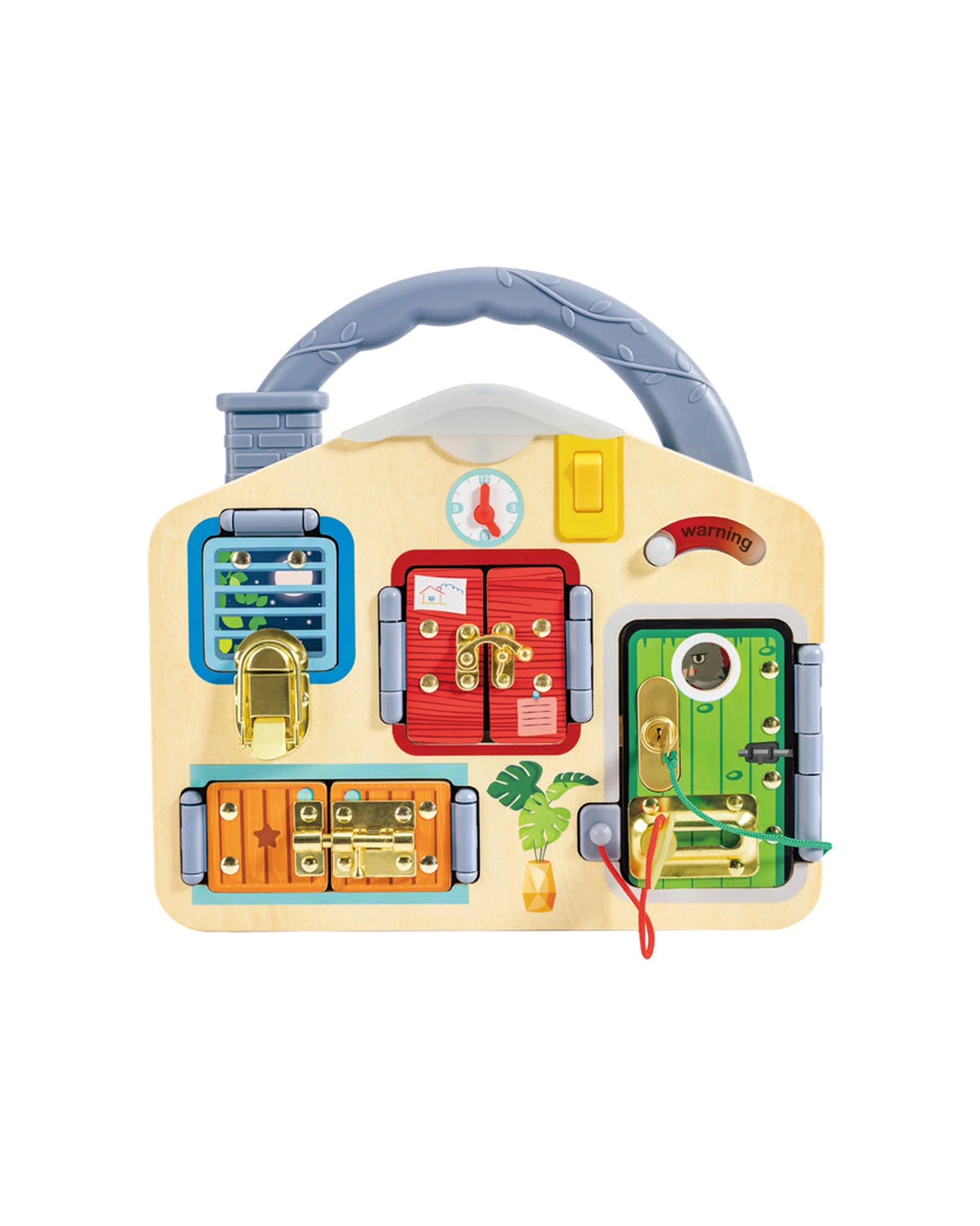 1 Hape Kids Lock & Learn Wooden Playboard Interactive Toy Locks Doors - Multi, 1 of 3