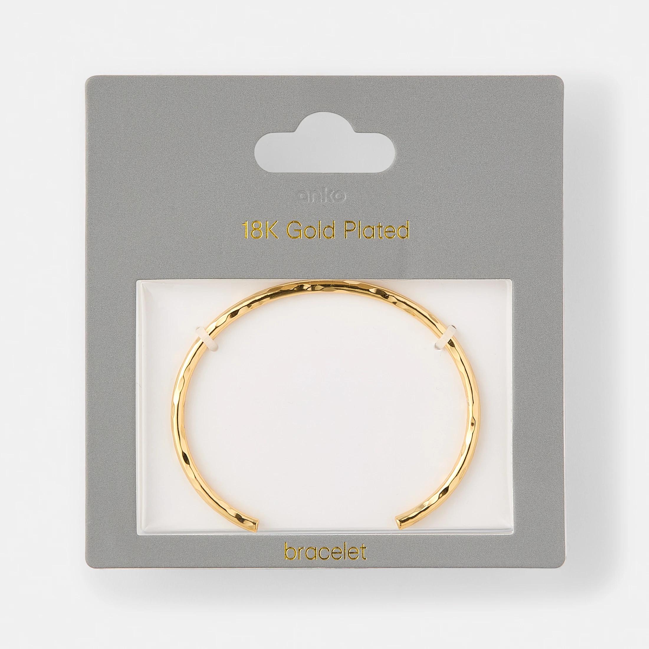 4 18K Gold Plated Molten Cuff Bracelet Gold, 4 of 4
