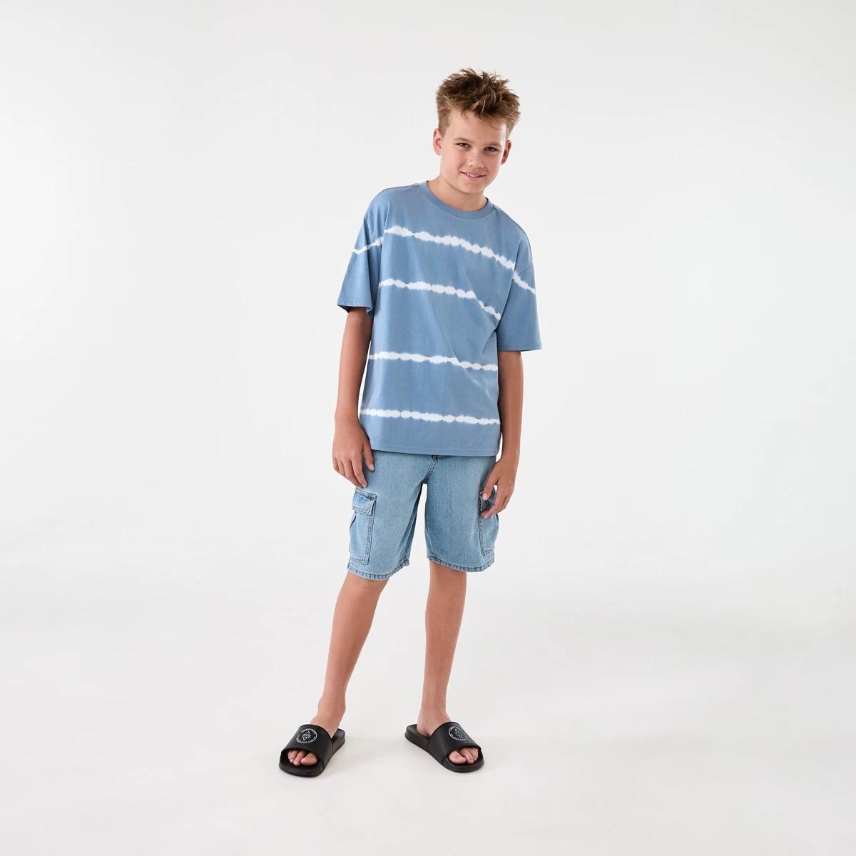 5 Short Sleeve Oversized Graphic T-shirt Steel Blue, 5 of 8