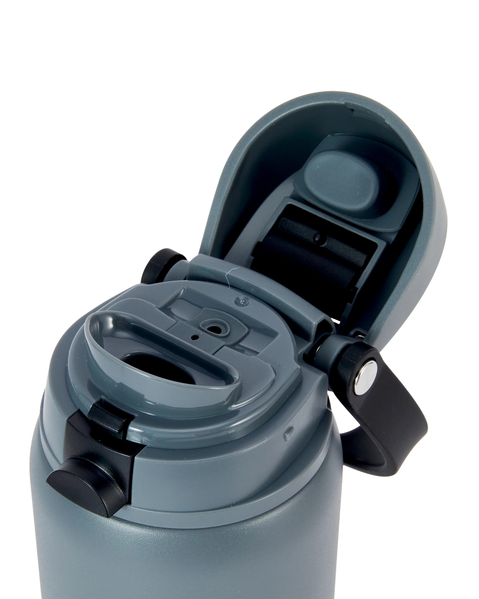 4 940ml Charcoal Stainless Steel Dual Lid Bottle, 4 of 7