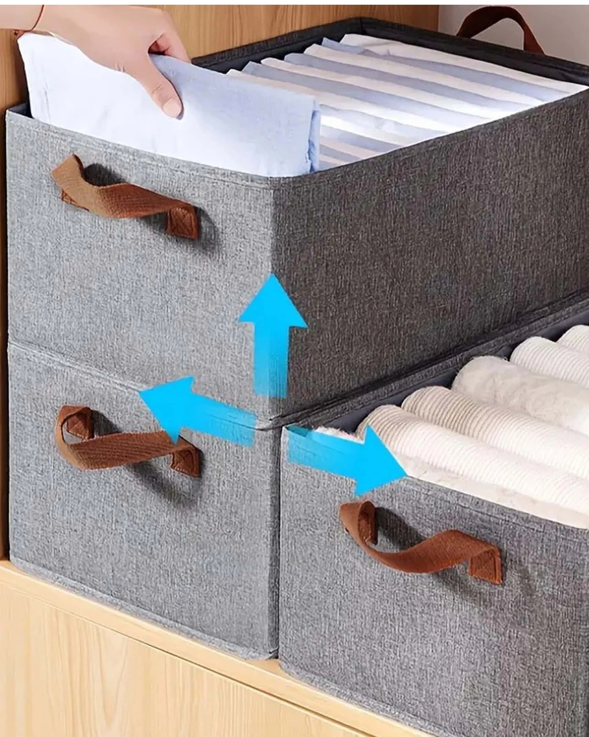 Aimall 4pcs Foldable Clothes Storage Box Organizer Fabric Storage Box ...