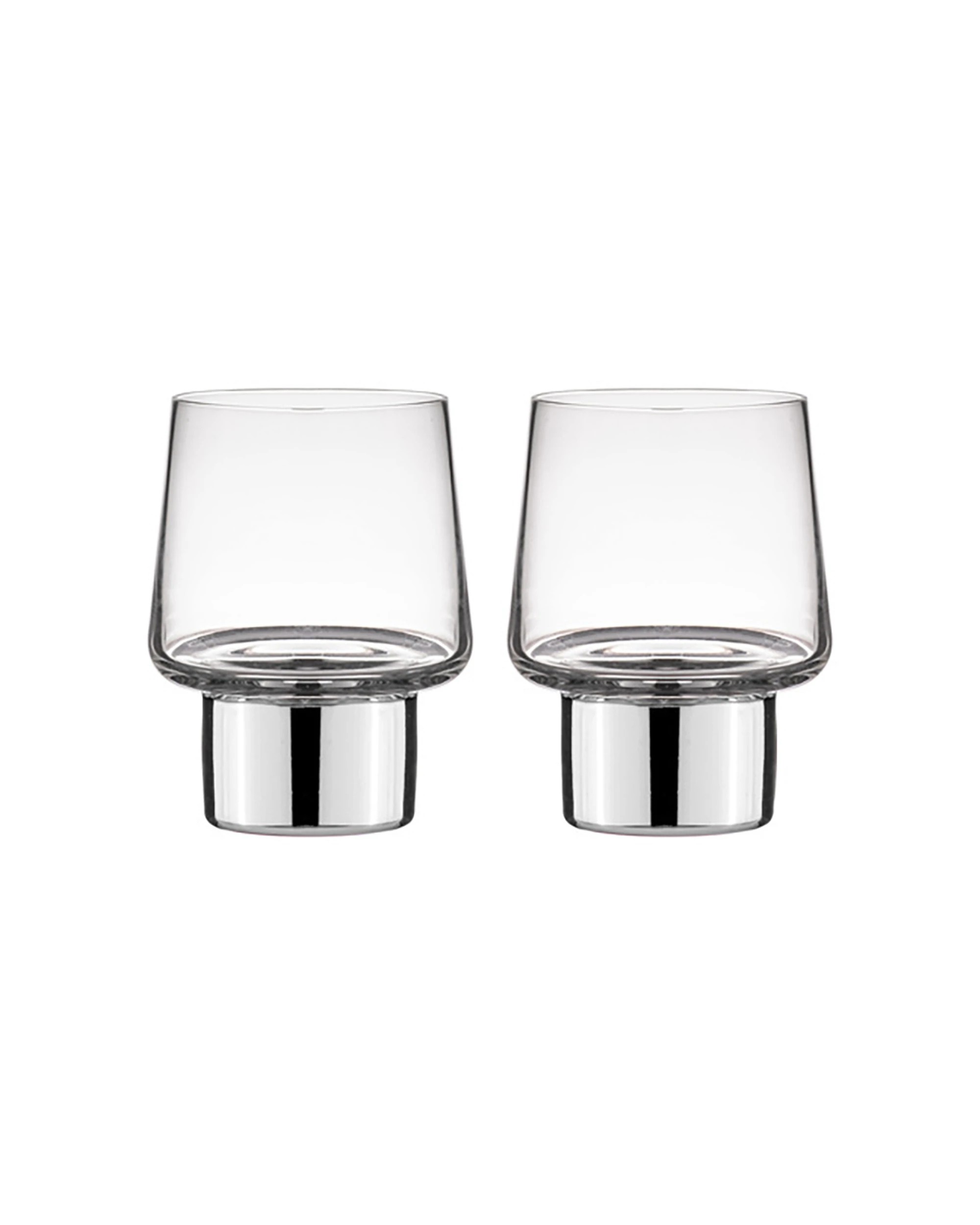 1 Ladelle 2PK Aurora Glass Tumbler Cup Set 200ml - Silver, 1 of 1