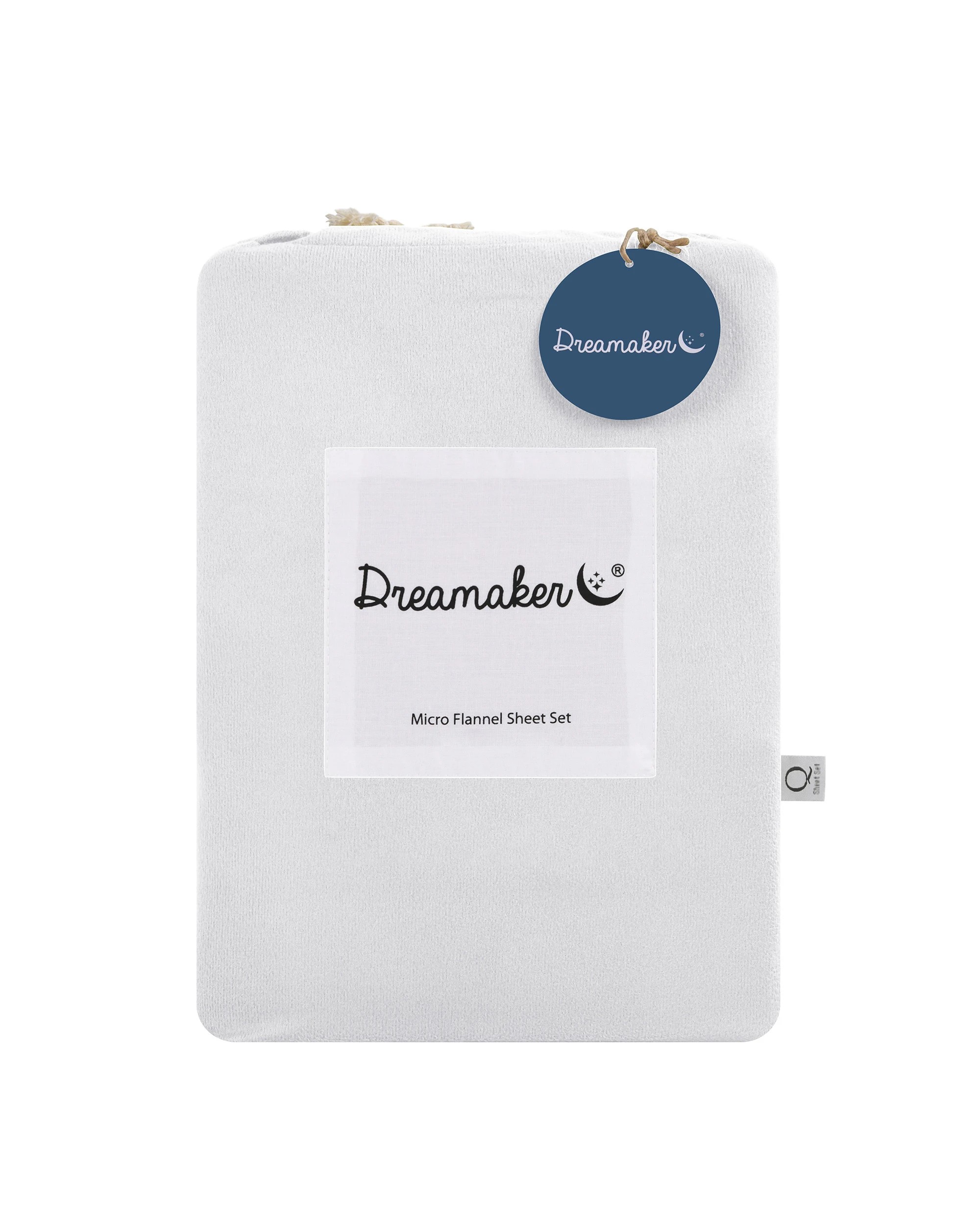 9 Dreamaker Micro Flannel Sheet Set - King Single Bed - White, 9 of 9