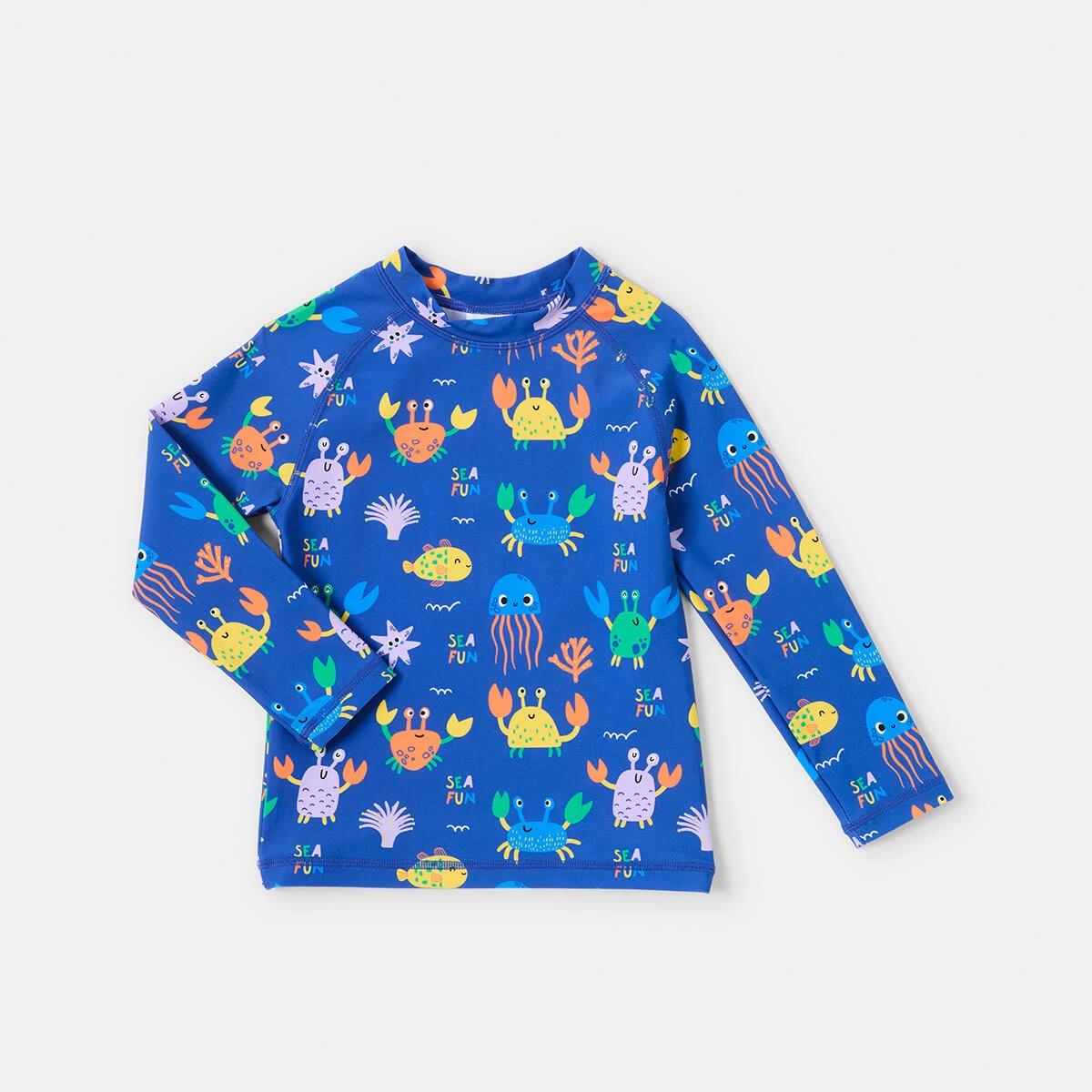 8 Printed Long Sleeve Rash Vest Naut Crab, 8 of 9