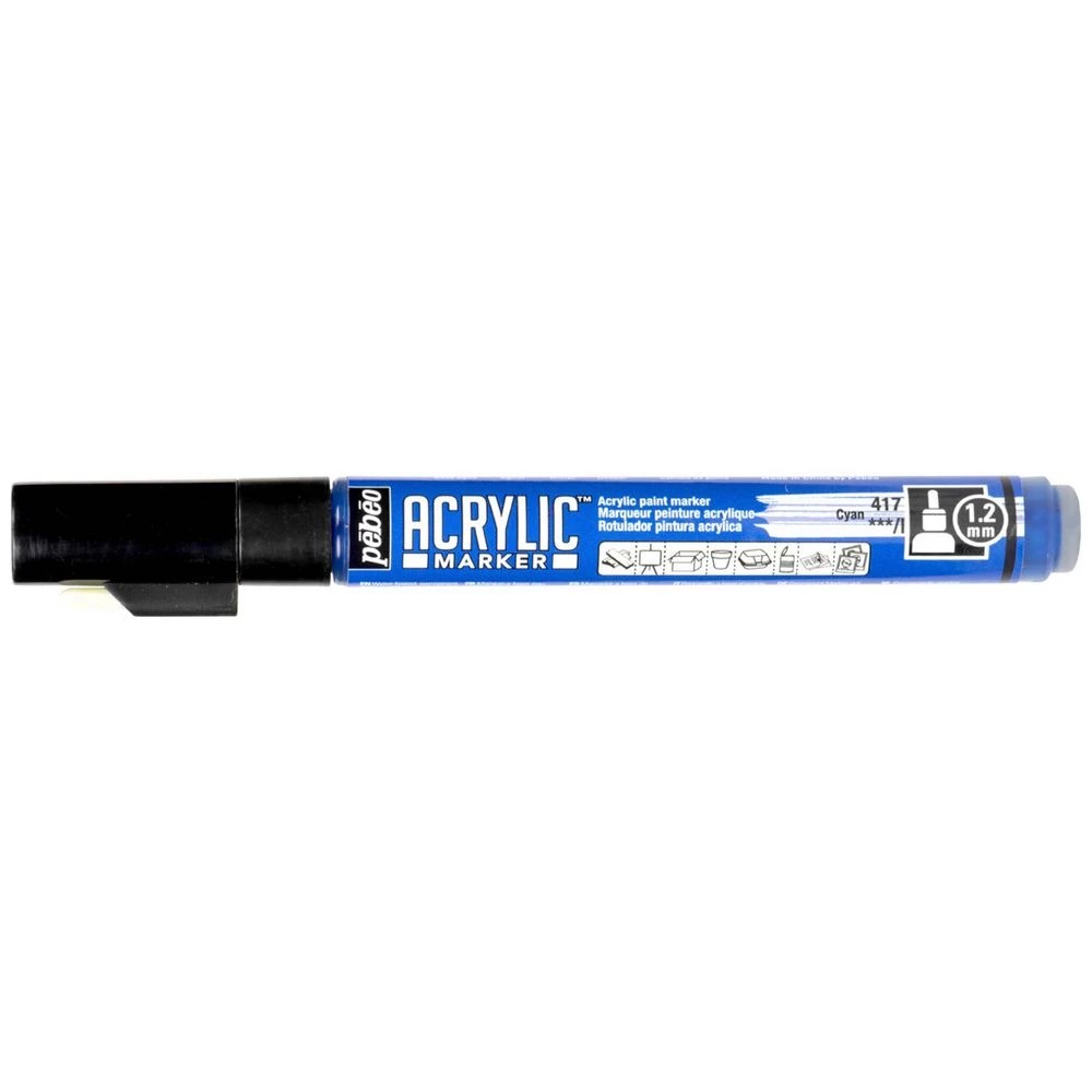1 Pebeo Acrylic Paint Marker 1.2mm Cyan, 1 of 5