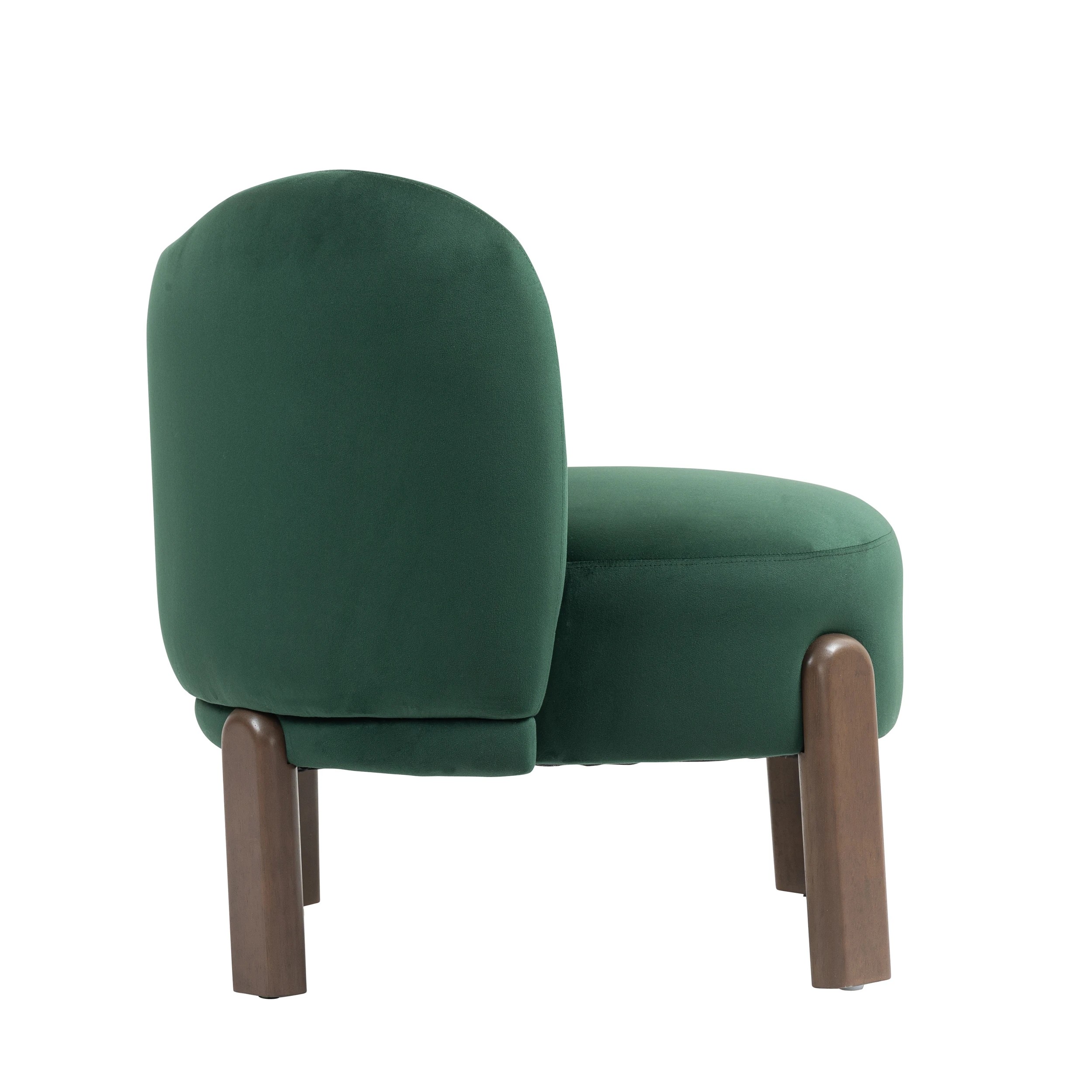 8 IHOMDEC Velvet Accent Chair Wing Backrest and Round Seat - Green - Green, 8 of 10