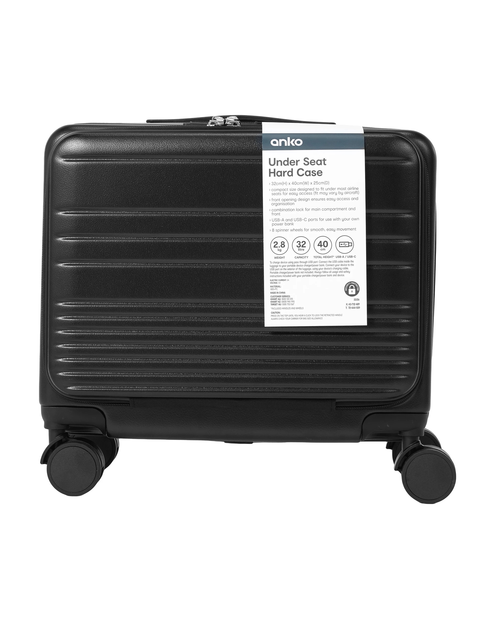 9 40cm Under Seat Hard Case - Charcoal, 9 of 9